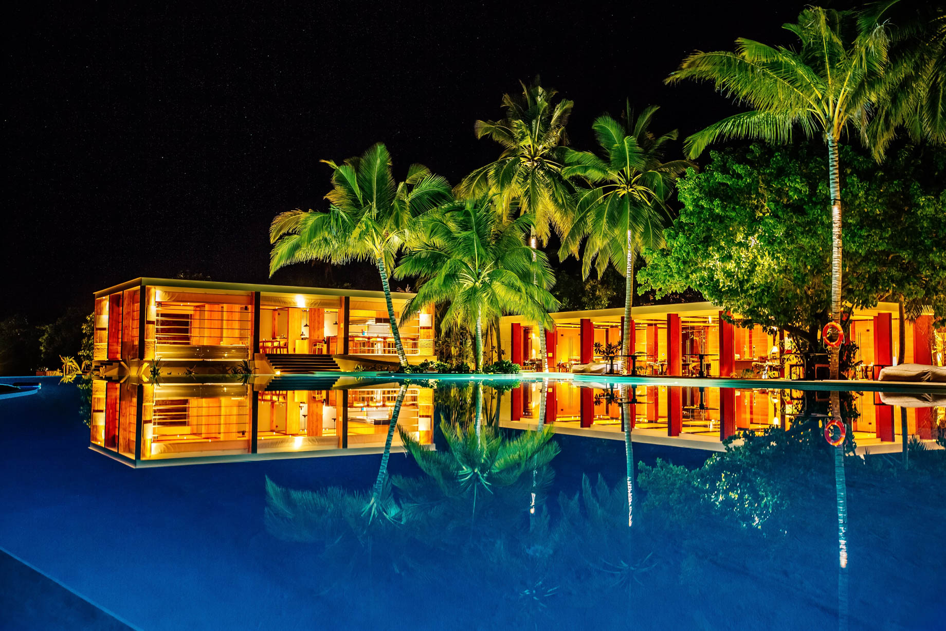 Amilla Fushi Resort and Residences – Baa Atoll, Maldives – Beachfront Infinity Pool Night