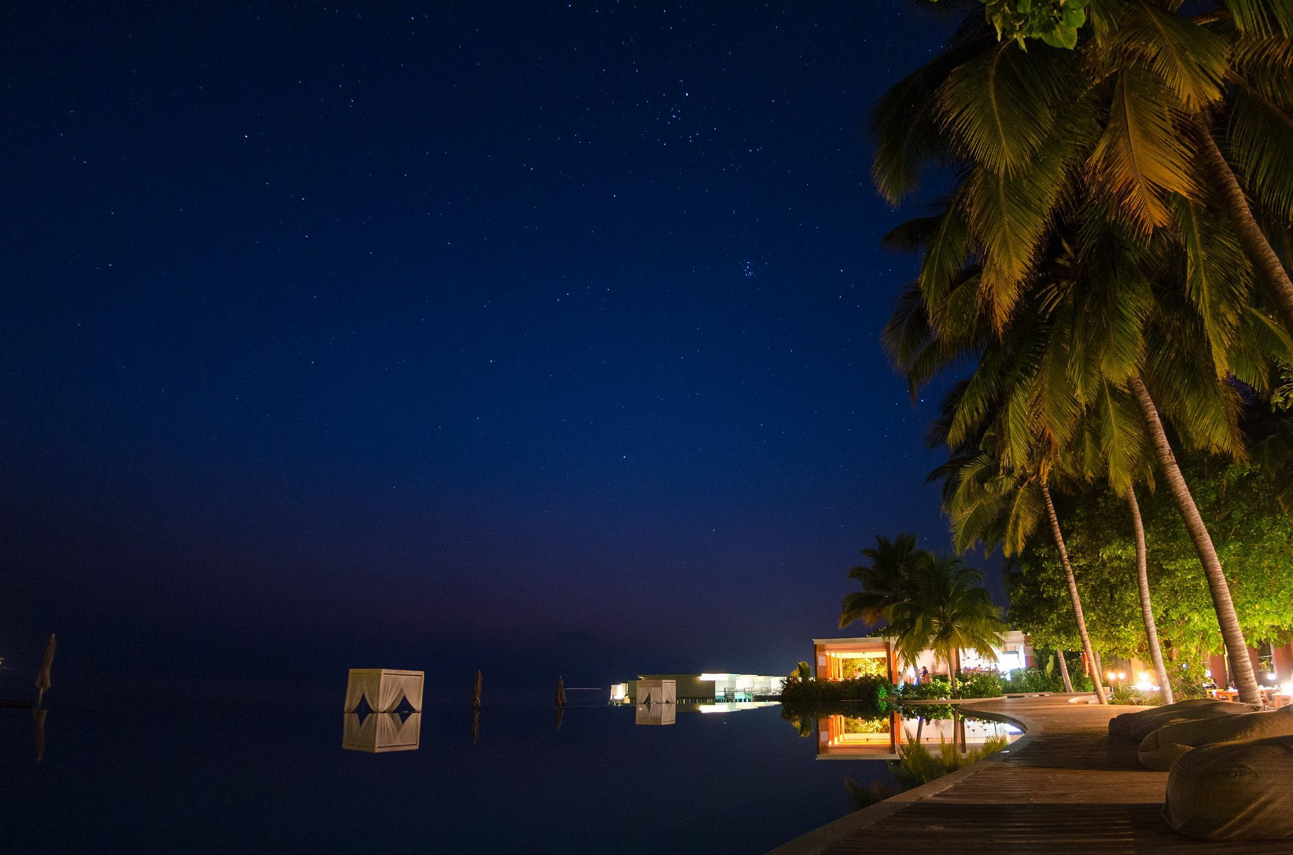 Amilla Fushi Resort and Residences – Baa Atoll, Maldives – Beachfront Infinity Pool Night Stars