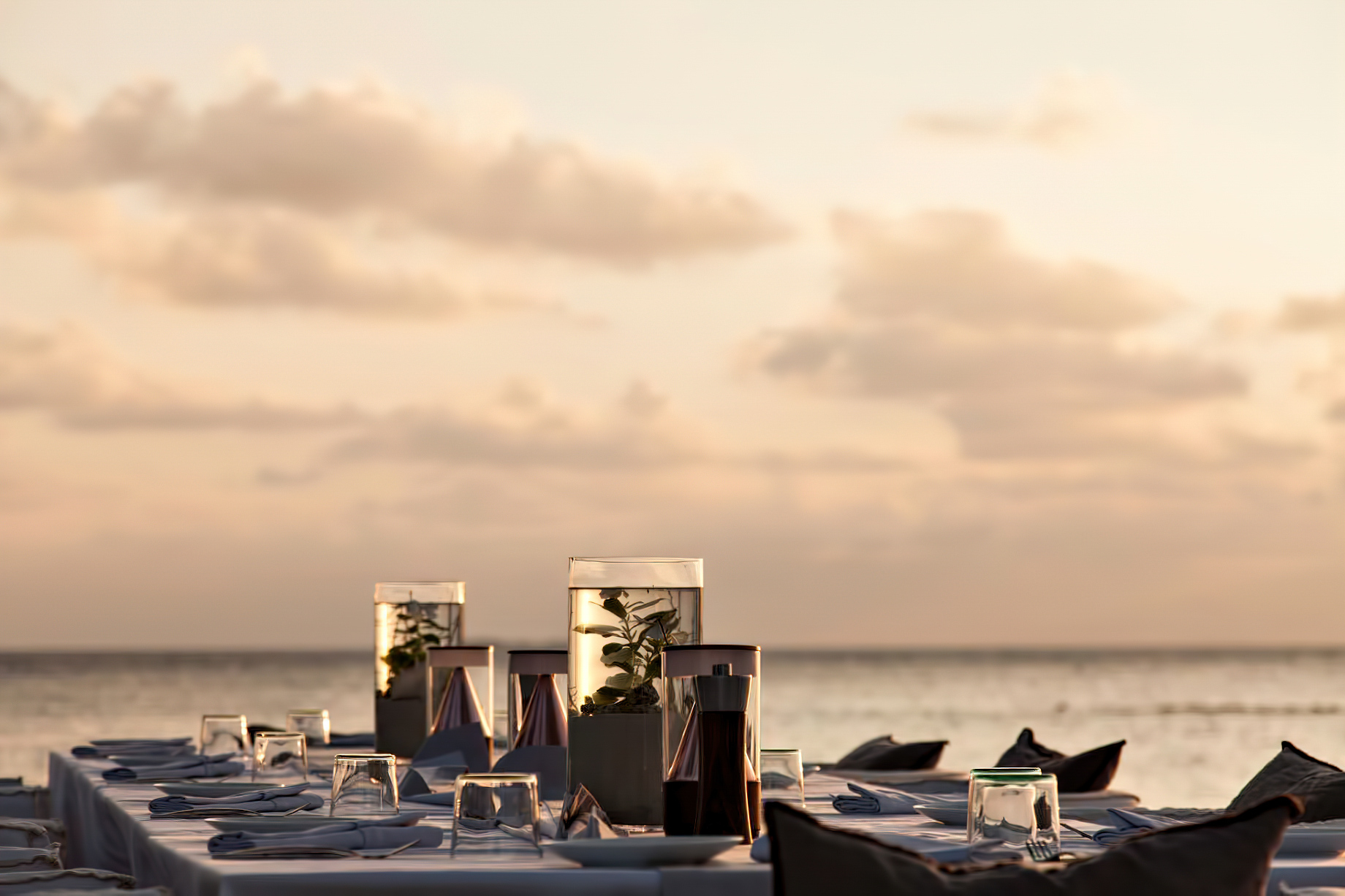 Cheval Blanc Randheli Resort - Noonu Atoll, Maldives - Beach Dining Sunset