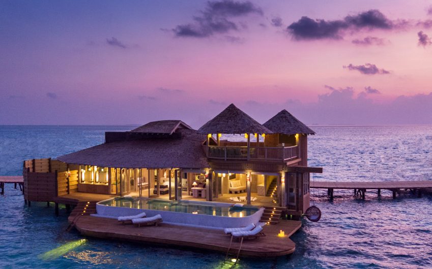 Soneva Jani Resort - Noonu Atoll, Medhufaru, Maldives - Overwater Villa with Pool Dusk Oceanview