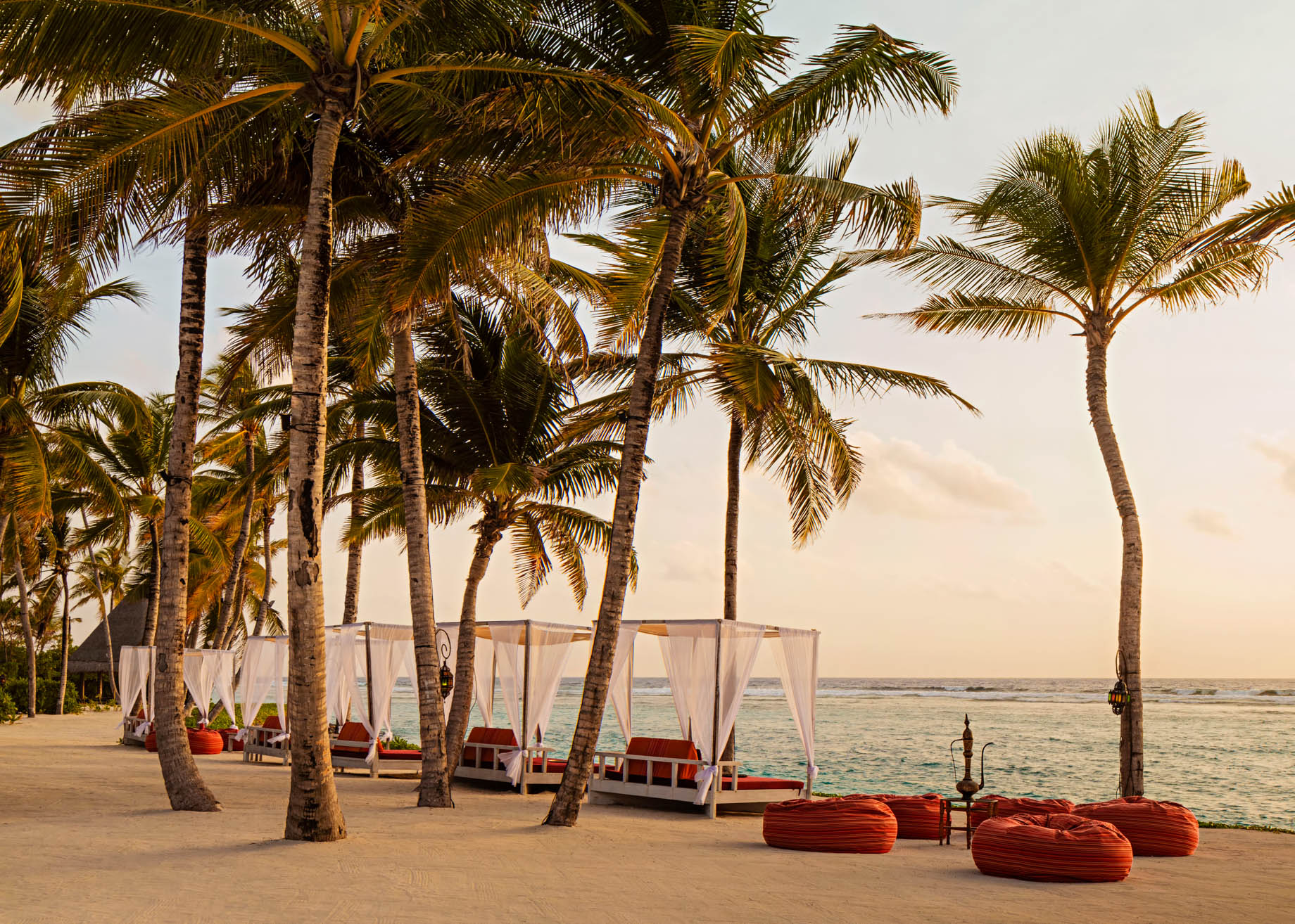 One&Only Reethi Rah Resort – North Male Atoll, Maldives – Fangitha Beach Cabanas Dusk