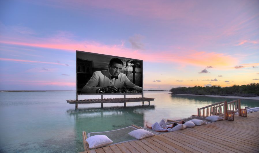 Soneva Jani Resort - Noonu Atoll, Medhufaru, Maldives - Overwater Cinema Paradiso Theatre Oceanview Sunset
