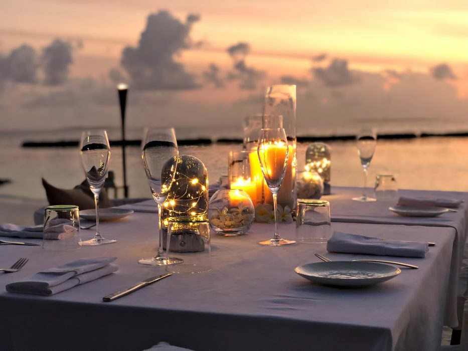 Cheval Blanc Randheli Resort - Noonu Atoll, Maldives - Beach Dining Sunset