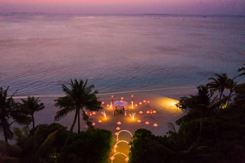 Soneva Jani Resort - Noonu Atoll, Medhufaru, Maldives - Private Island Beach Dinner Sunset