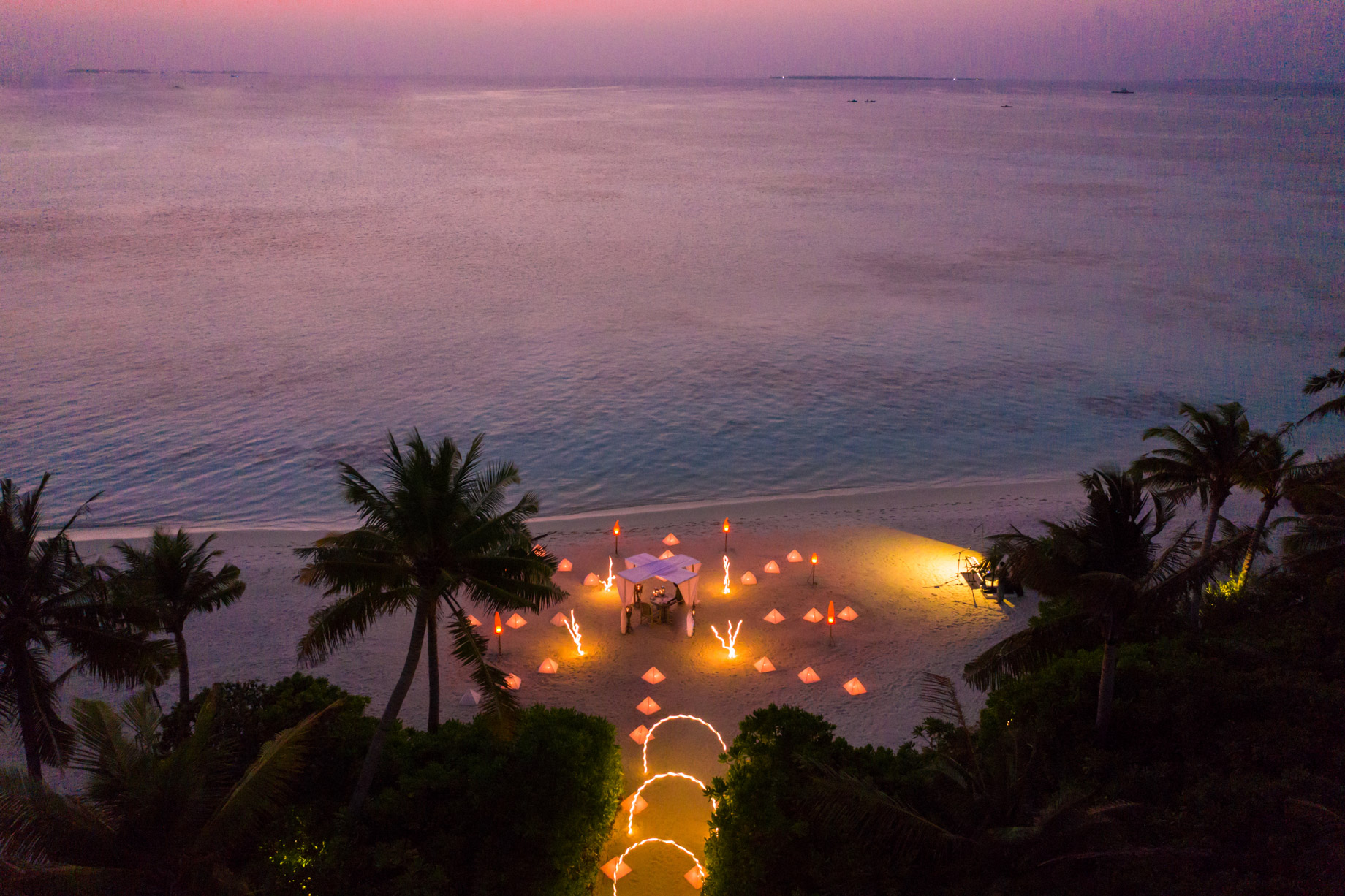 Soneva Jani Resort – Noonu Atoll, Medhufaru, Maldives – Private Island Beach Dinner Sunset