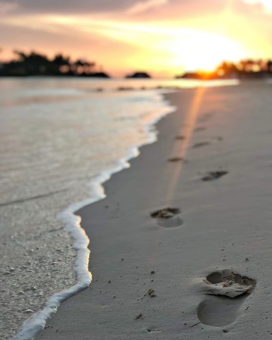 Cheval Blanc Randheli Resort - Noonu Atoll, Maldives - Beach Footprints Sunset