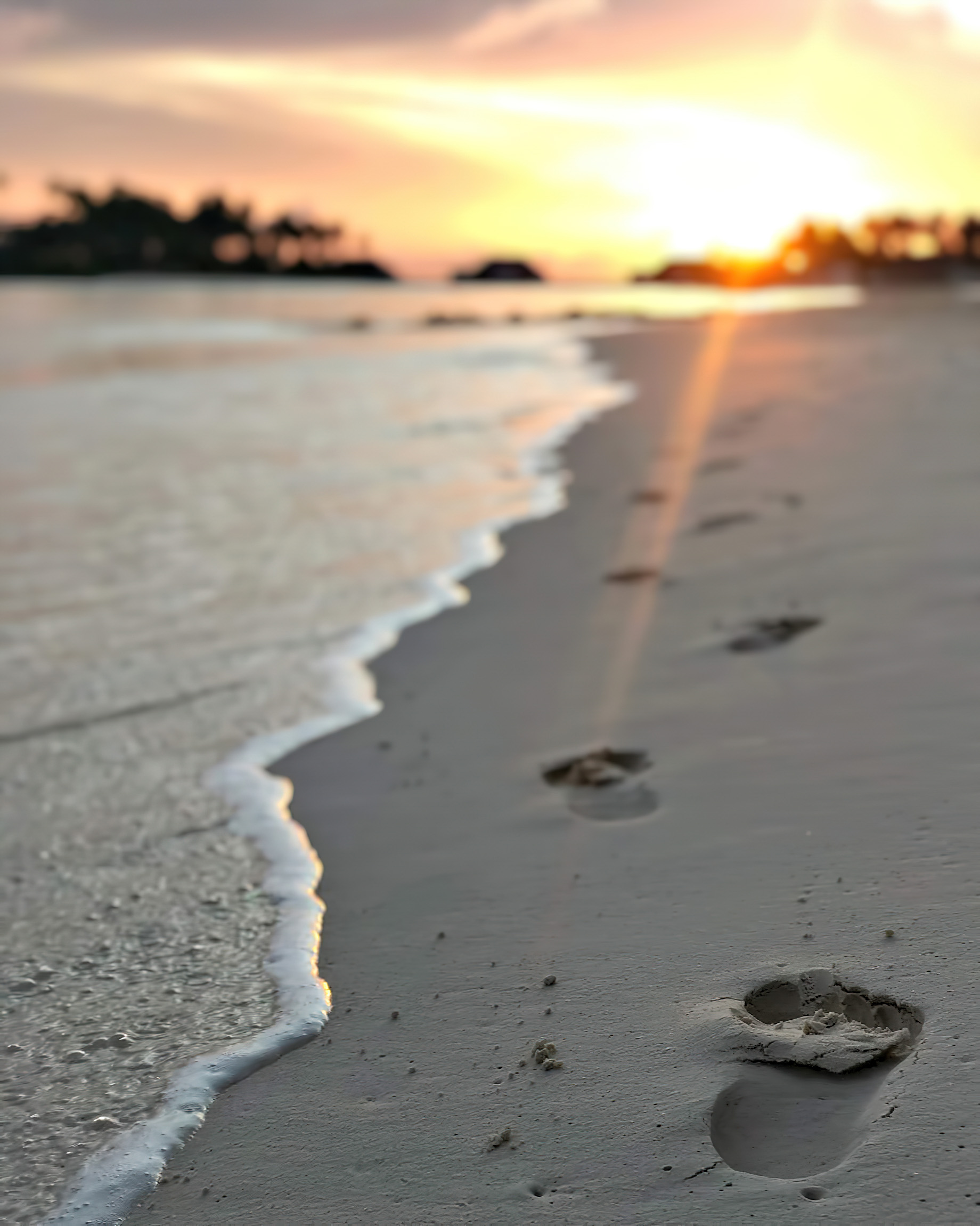 Cheval Blanc Randheli Resort – Noonu Atoll, Maldives – Beach Footprints Sunset