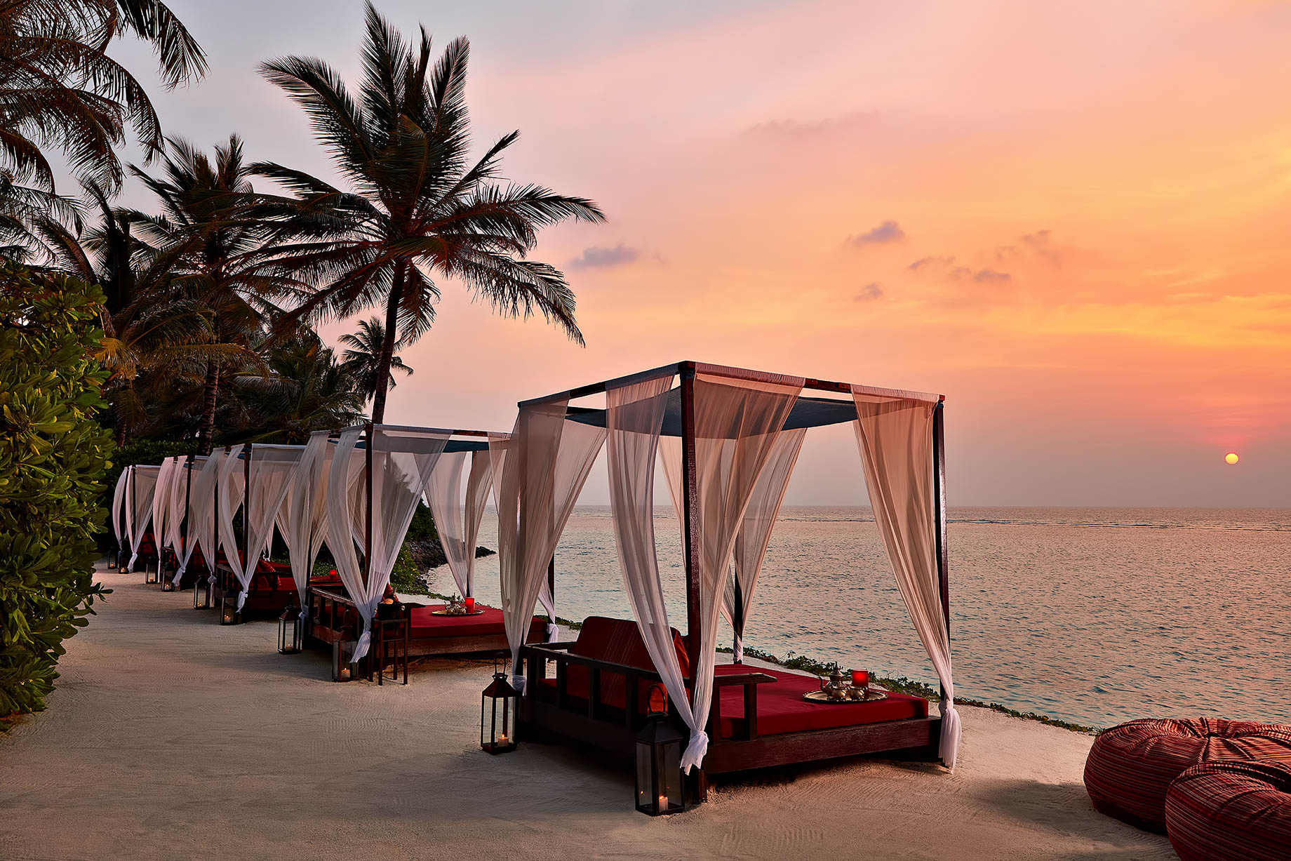 One&Only Reethi Rah Resort – North Male Atoll, Maldives – Fangitha Beach Cabanas Sunset
