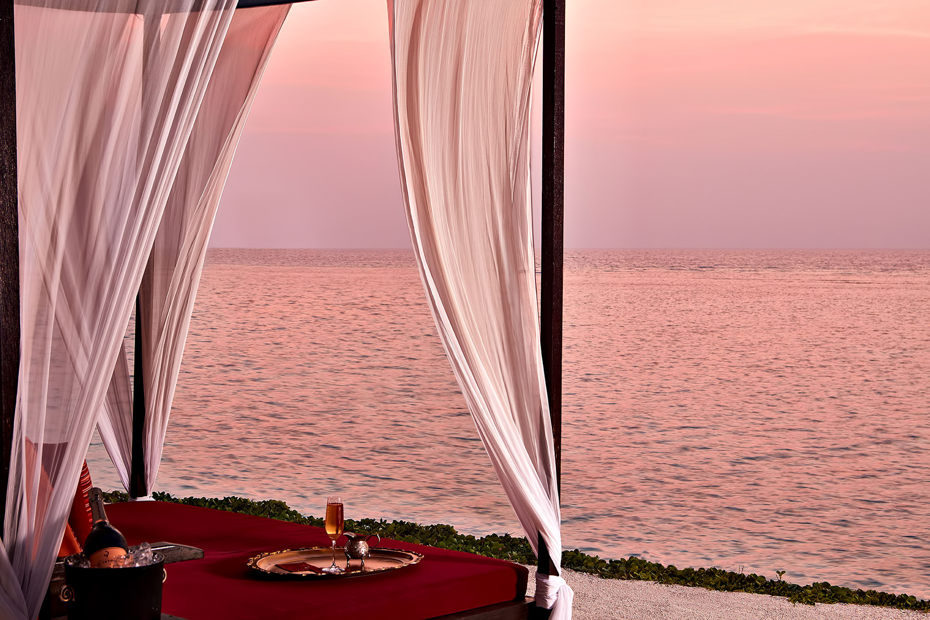 One&Only Reethi Rah Resort - North Male Atoll, Maldives - Fangitha Beach Cabanas Sunset