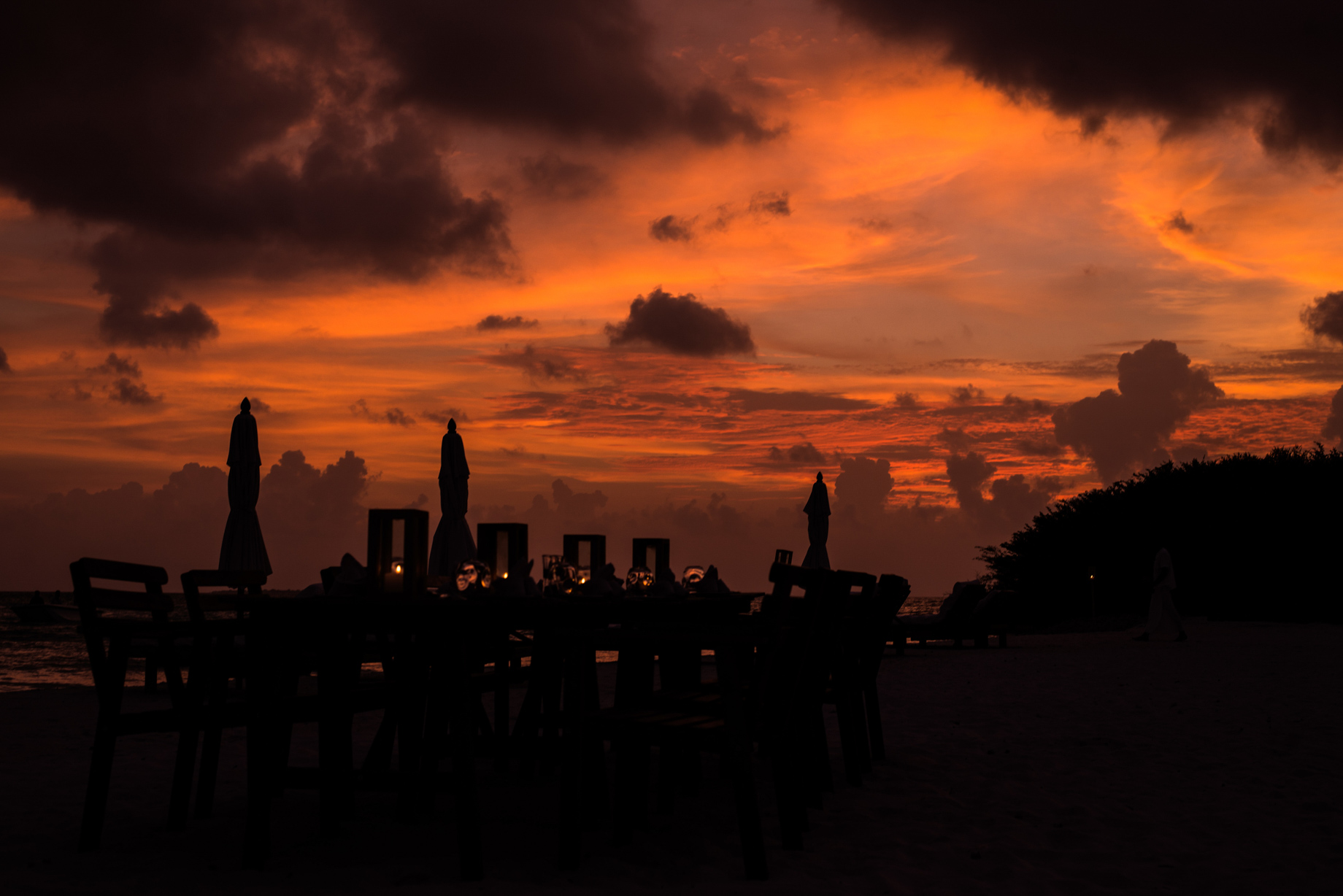 Soneva Jani Resort – Noonu Atoll, Medhufaru, Maldives – Private Island Beach Dining Sunset