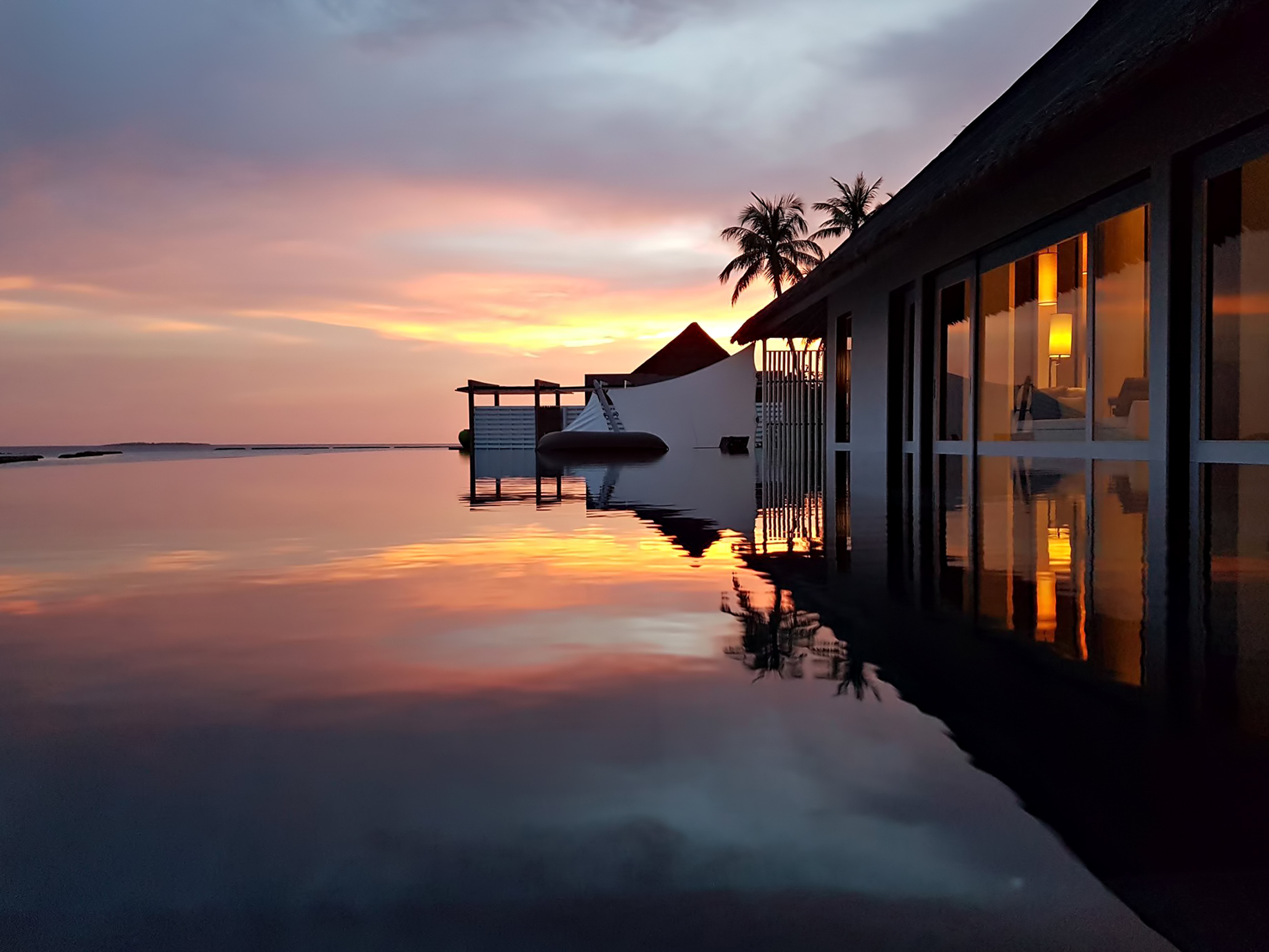 Cheval Blanc Randheli Resort – Noonu Atoll, Maldives – Overwater Villa Pool Sunset