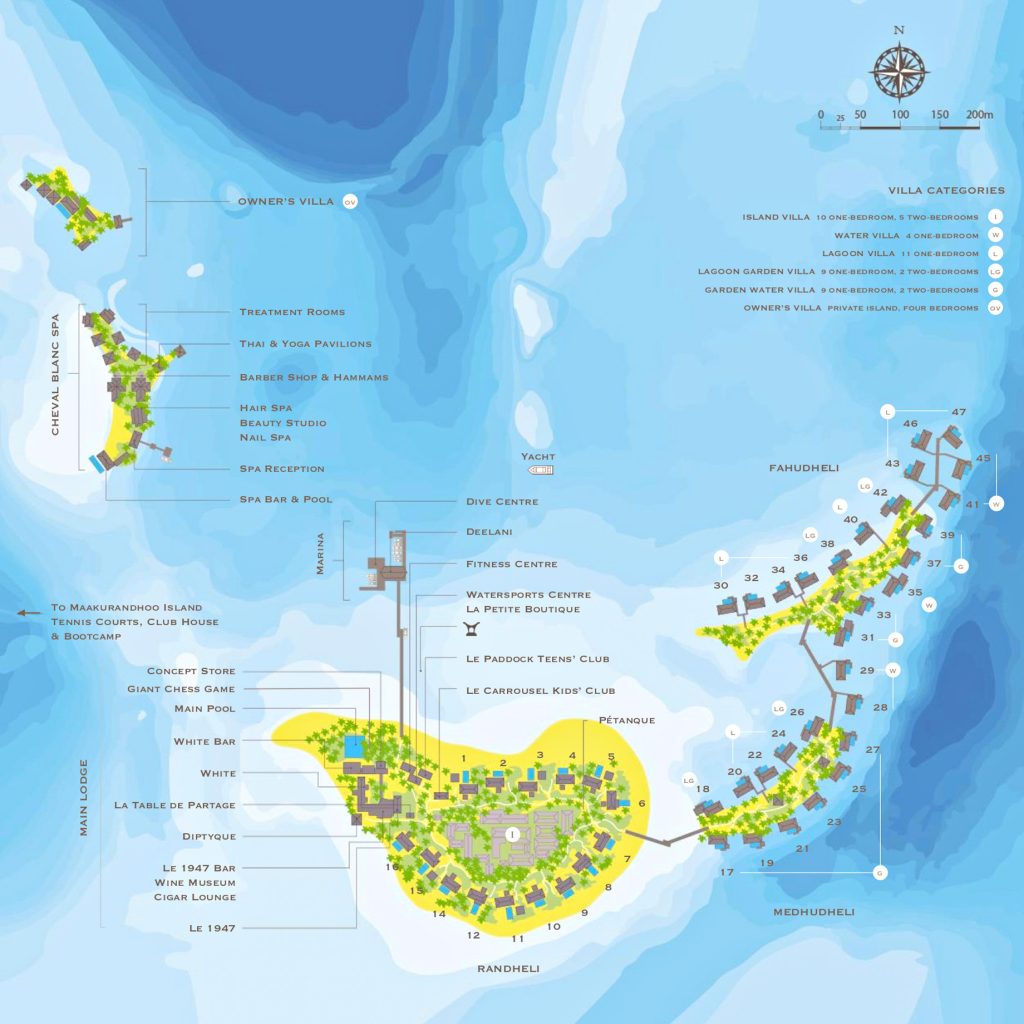 Cheval Blanc Randheli Resort - Noonu Atoll, Maldives - Map