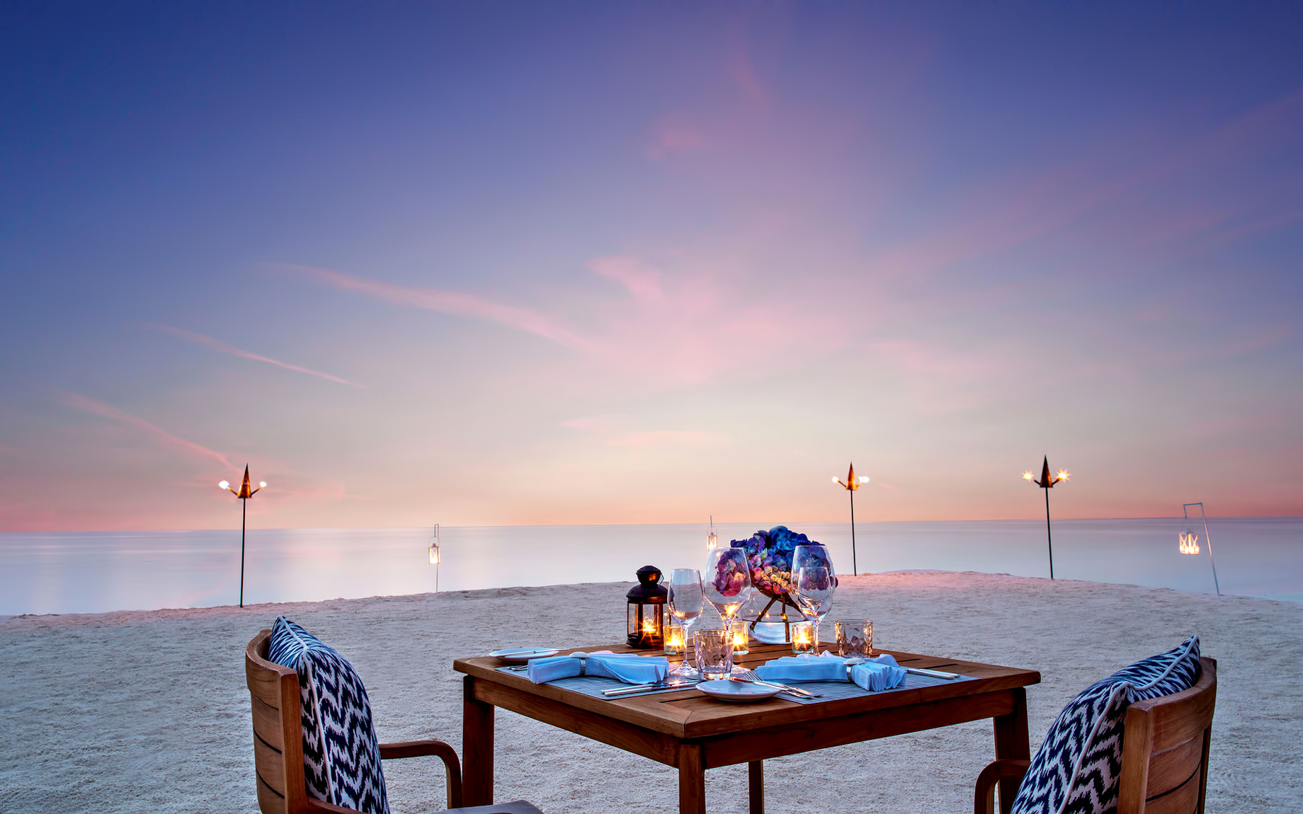 One&Only Reethi Rah Resort – North Male Atoll, Maldives – Private Sandbank Dinner Sunset