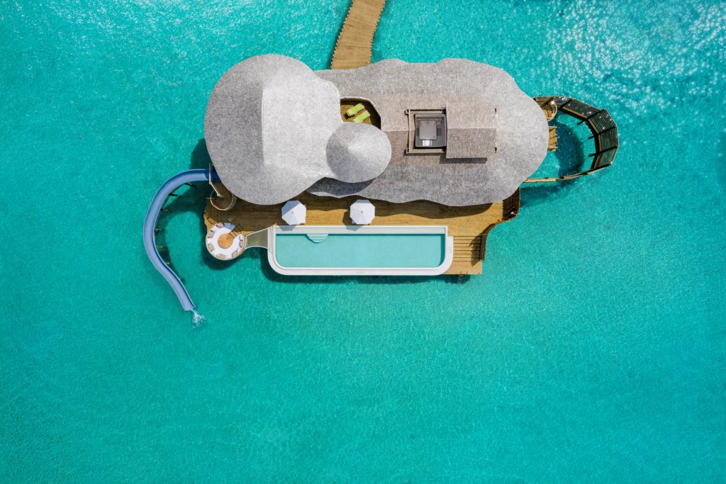 Soneva Jani Resort - Noonu Atoll, Medhufaru, Maldives - Chapter Two - 2 Bedroom Water Reserve with Slide Overhead Aerial