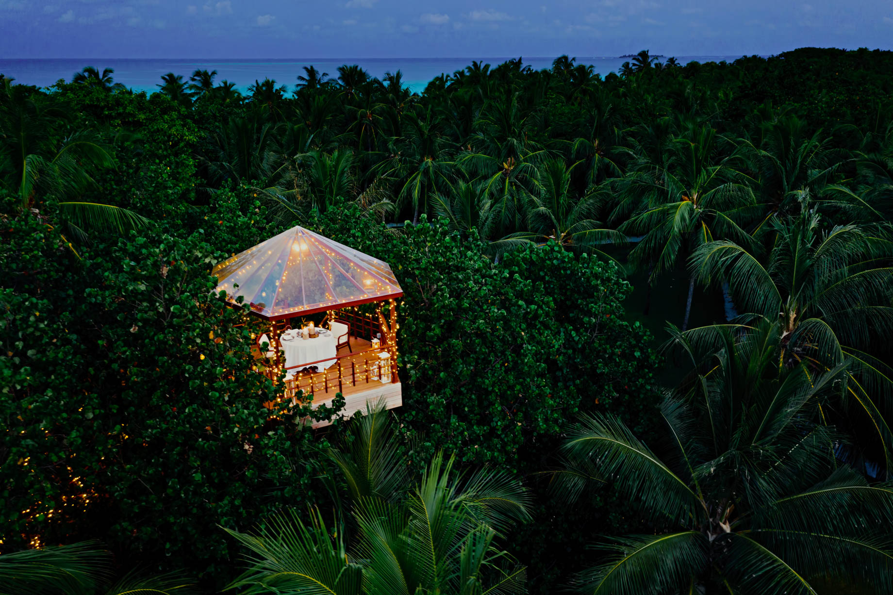 One&Only Reethi Rah Resort – North Male Atoll, Maldives – Tree House Restaurant Dusk