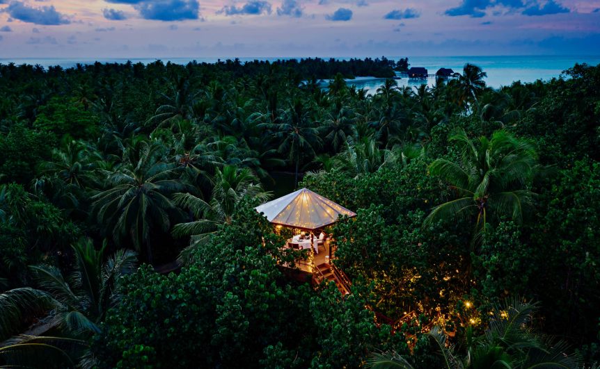 One&Only Reethi Rah Resort - North Male Atoll, Maldives - Tree House Restaurant Twilight