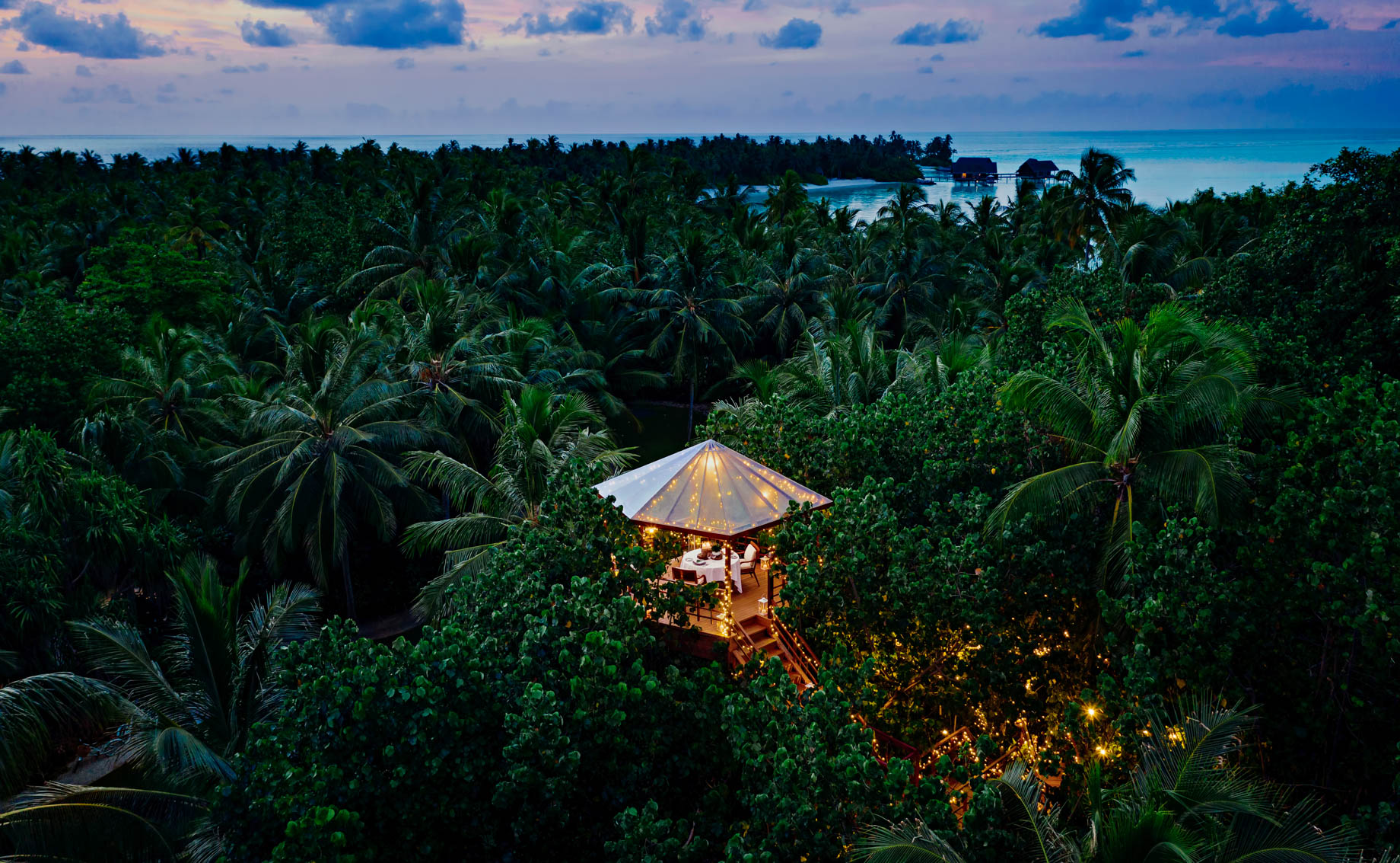 One&Only Reethi Rah Resort – North Male Atoll, Maldives – Tree House Restaurant Twilight