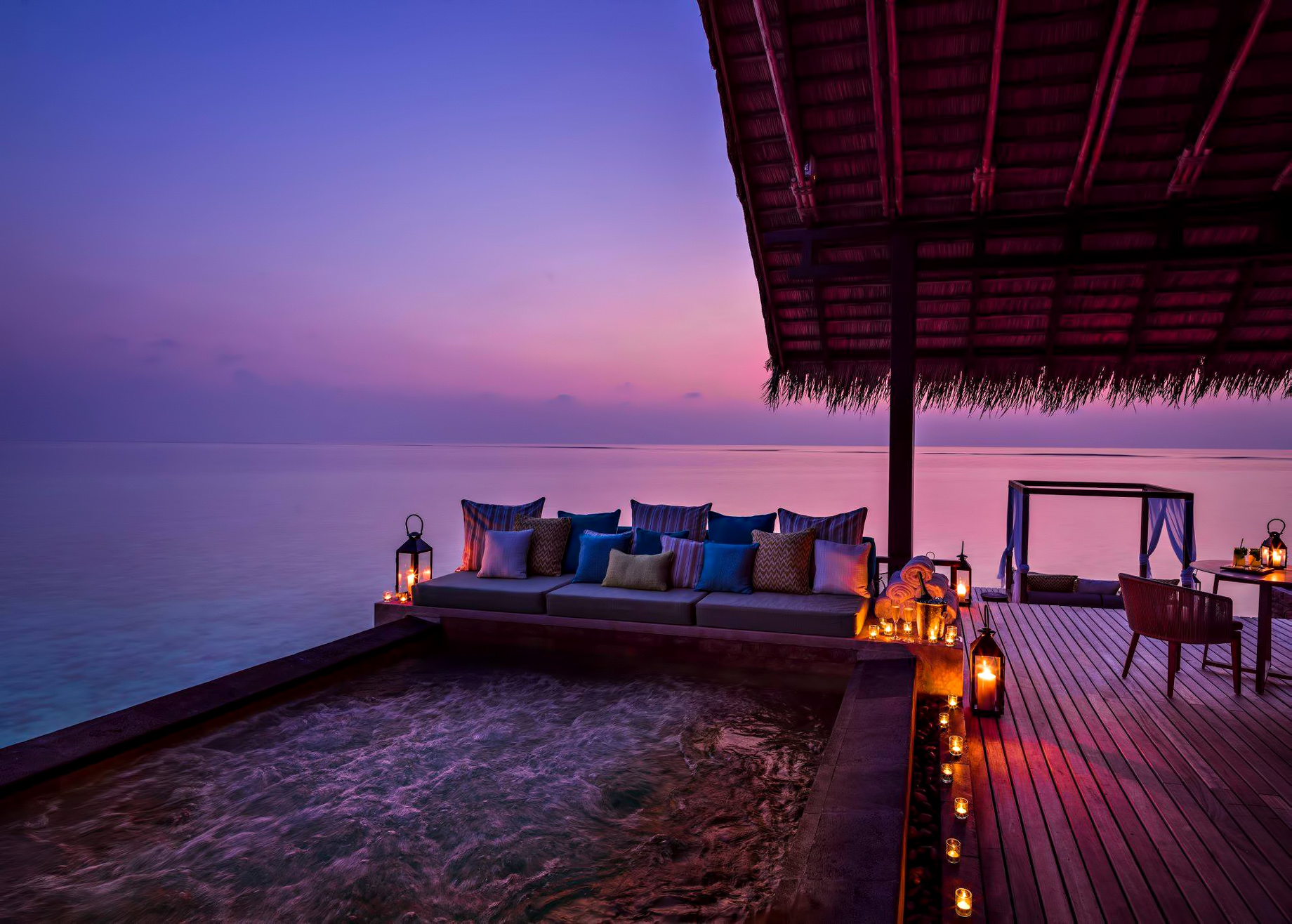One&Only Reethi Rah Resort – North Male Atoll, Maldives – Overwater Villa Pool Sunset