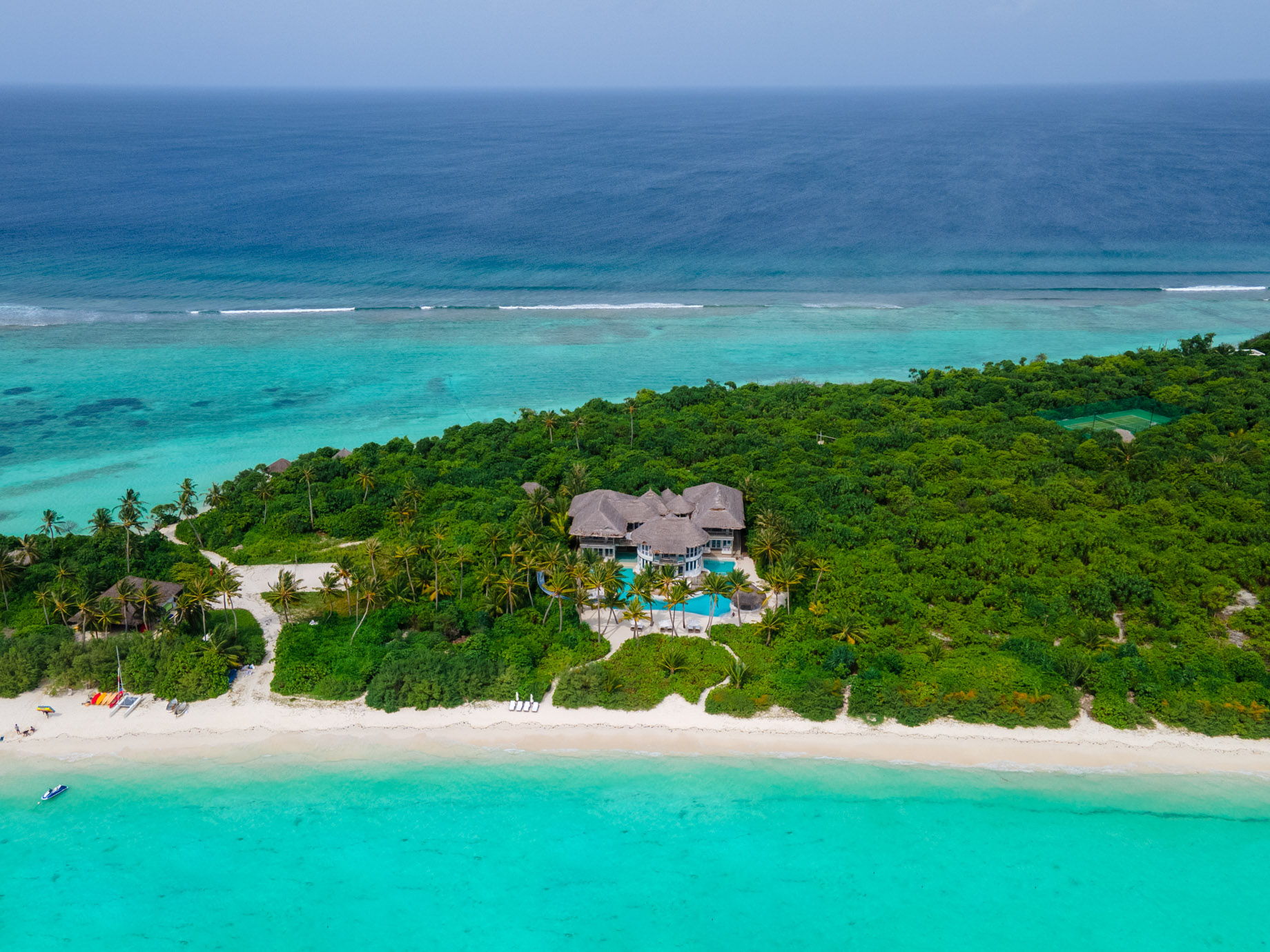 Soneva Jani Resort – Noonu Atoll, Medhufaru, Maldives – Chapter Two – 4 Bedroom Island Villa 28 Aerial View