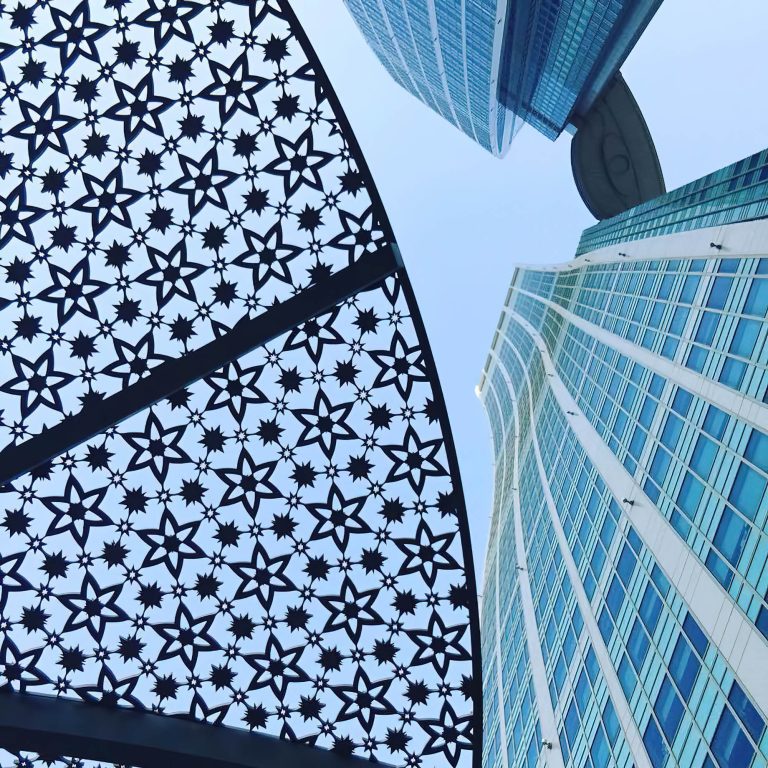 The St. Regis Abu Dhabi Hotel – Abu Dhabi, United Arab Emirates – Twin Tower View Looking Up