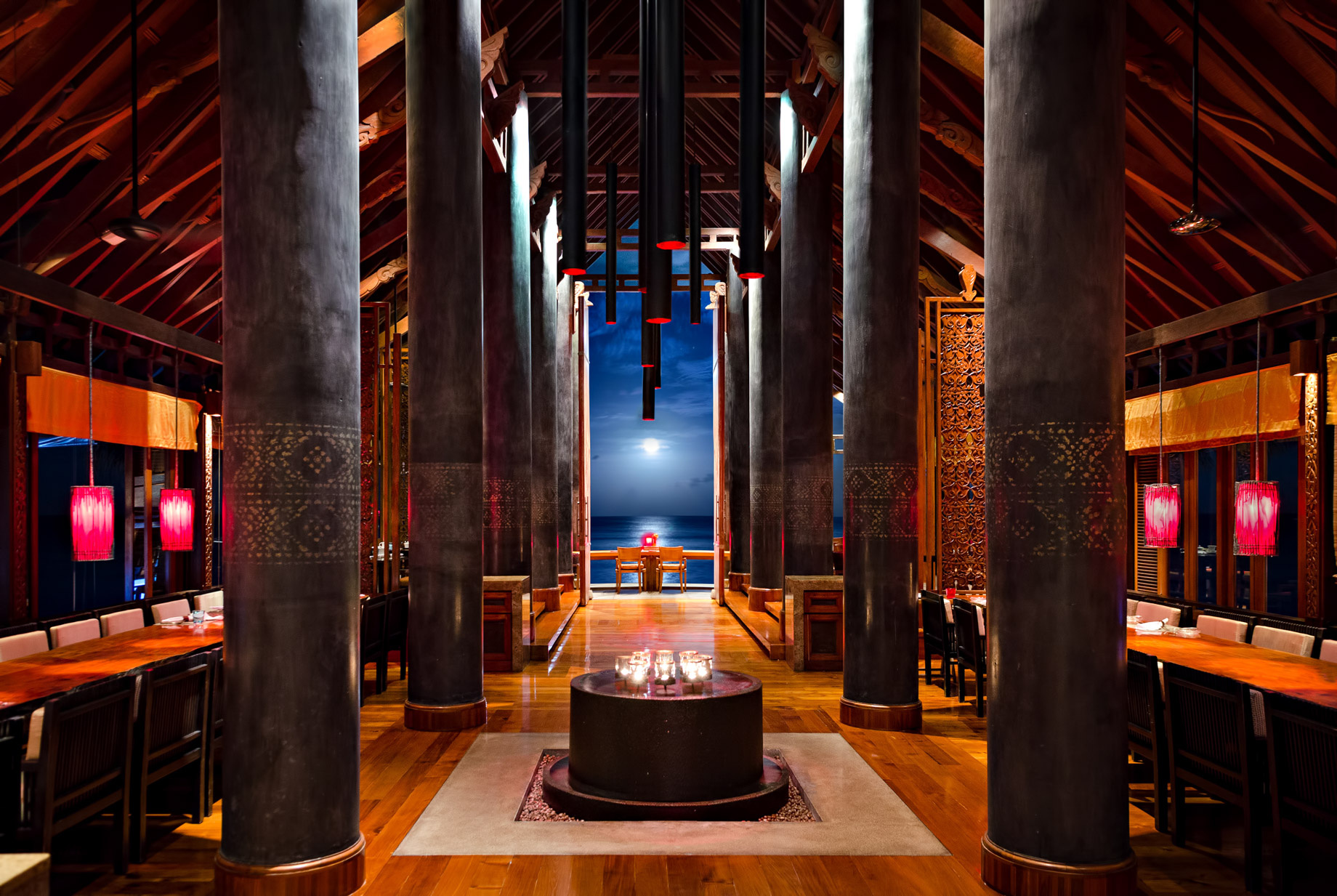 One&Only Reethi Rah Resort – North Male Atoll, Maldives – Aqua Overwater Restaurant Interior Night