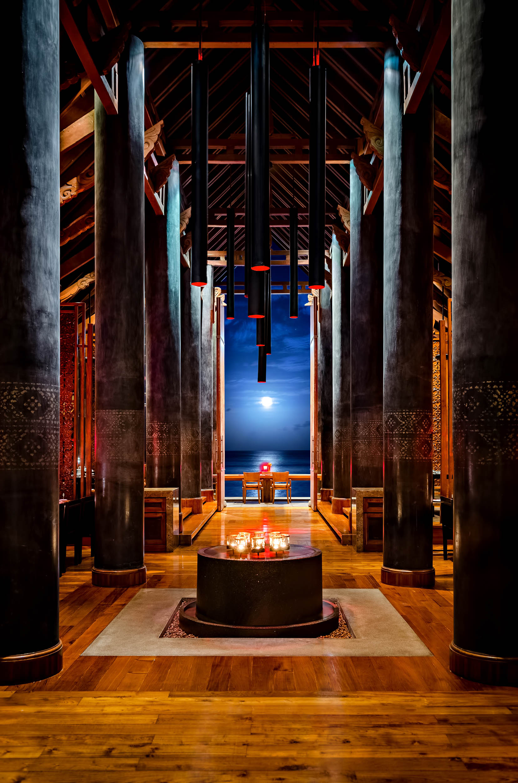 One&Only Reethi Rah Resort – North Male Atoll, Maldives – Aqua Overwater Restaurant Night