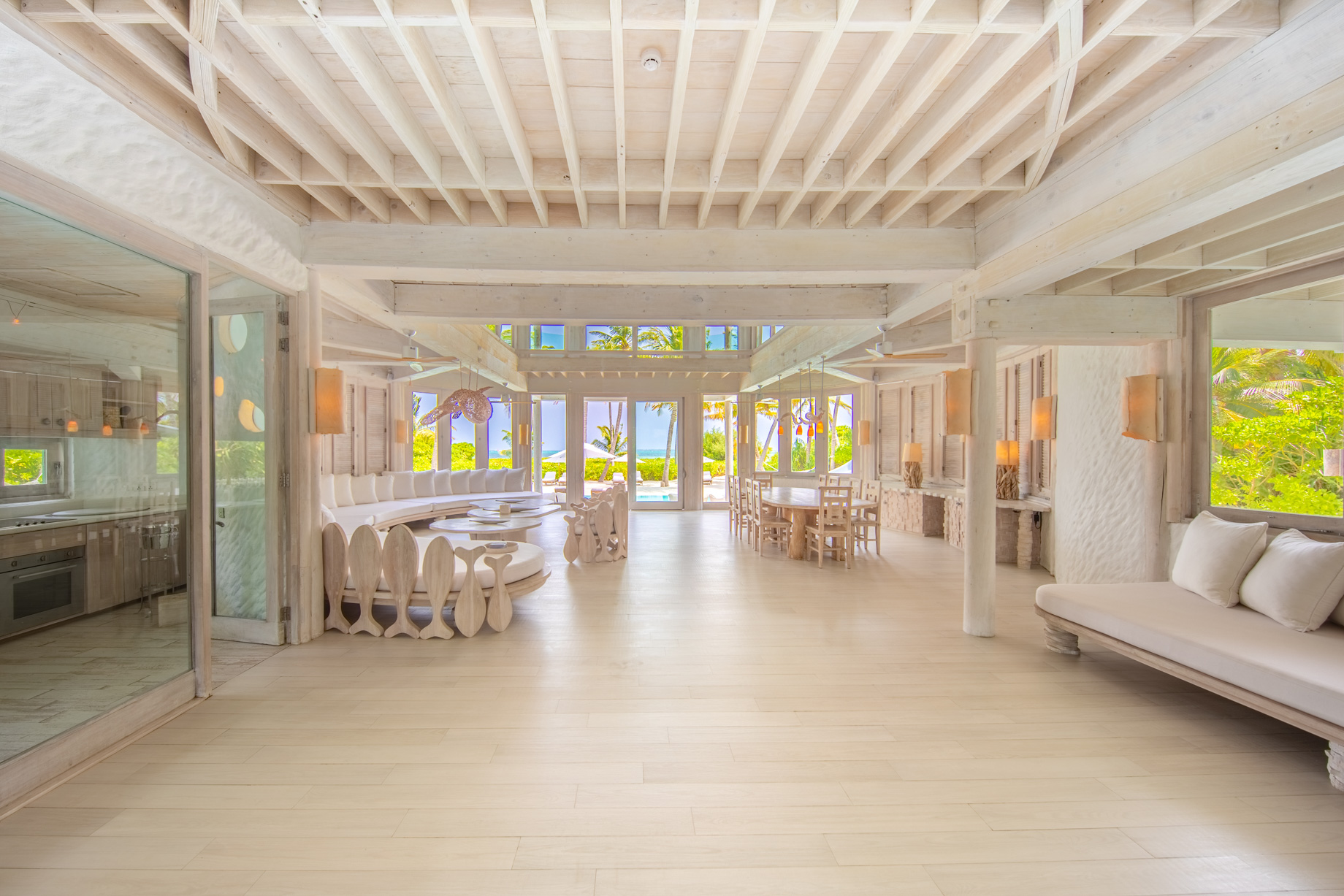 Soneva Jani Resort – Noonu Atoll, Medhufaru, Maldives – Chapter Two – 4 Bedroom Island Villa 28 Living Area and Kitchen