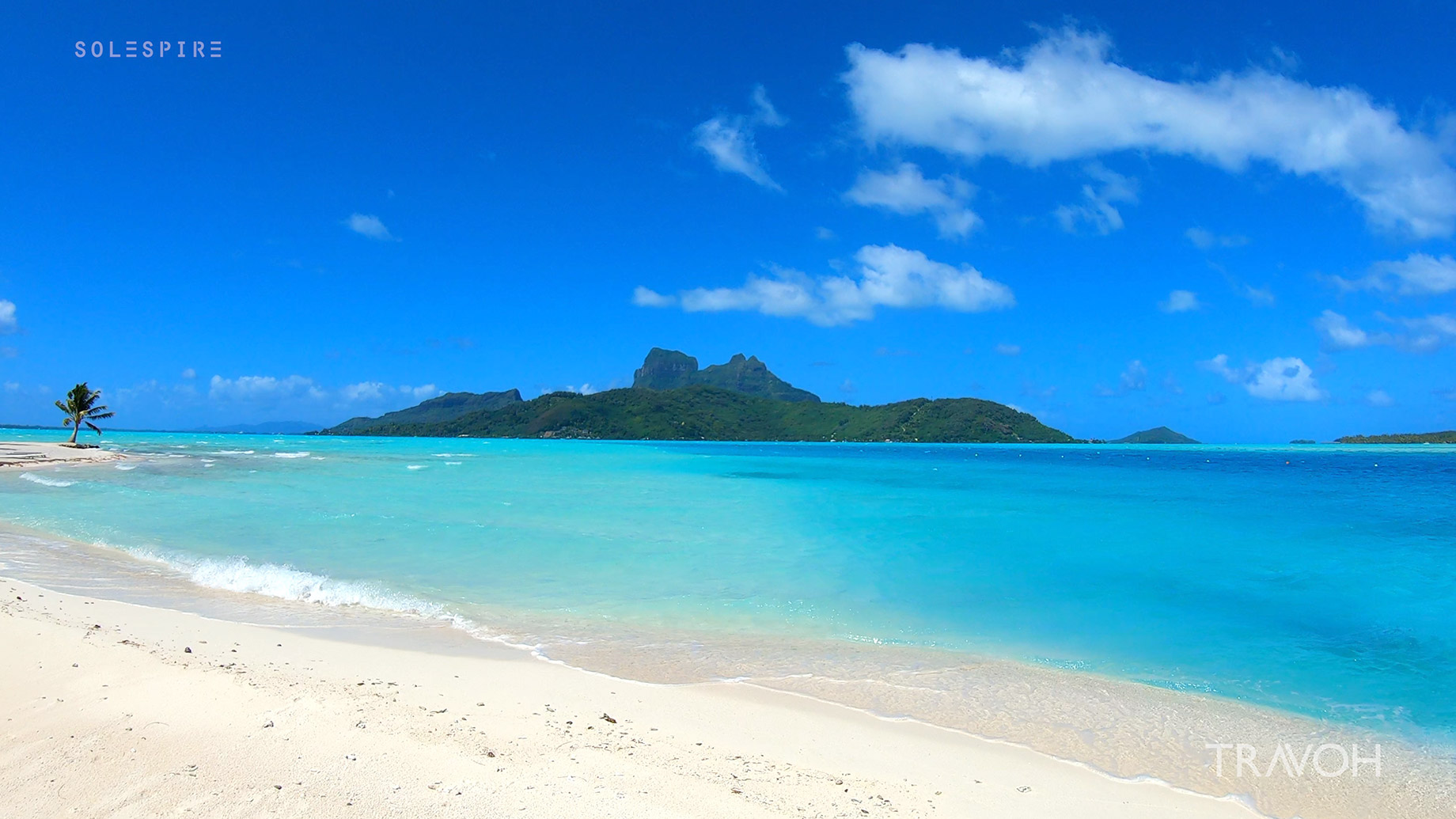 Beach Walk - Calm Tropical Sea Sounds - Motu Tane Island, Bora Bora, French Polynesia - 4K Travel Video