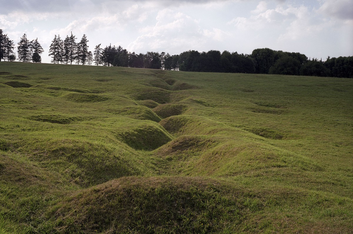 Remains of WW1 Shell Craters and German trenches at the Beaumont-Hamel Battlefield Memorial, France