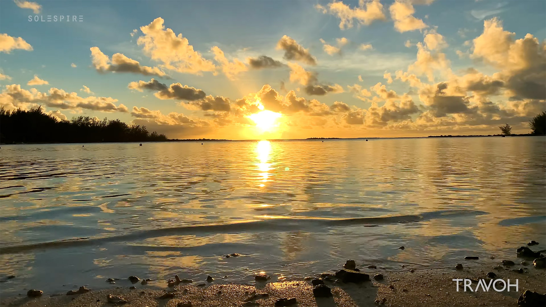 Tropical Island Sunset - Ocean Sea Sounds - Motu Tane - Bora Bora, French Polynesia - 4K Travel Video