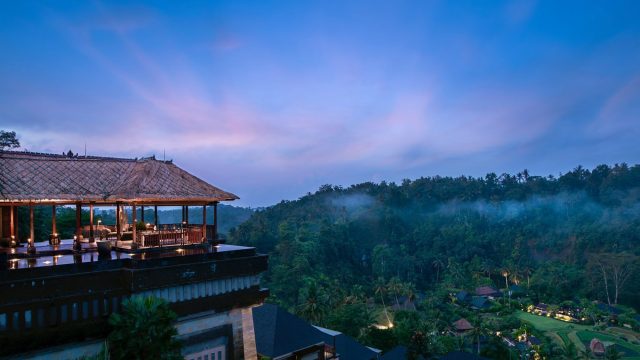 The Ritz-Carlton, Mandapa Reserve Resort - Ubud, Bali, Indonesia - Resort Wantilan Pavillion at Dusk