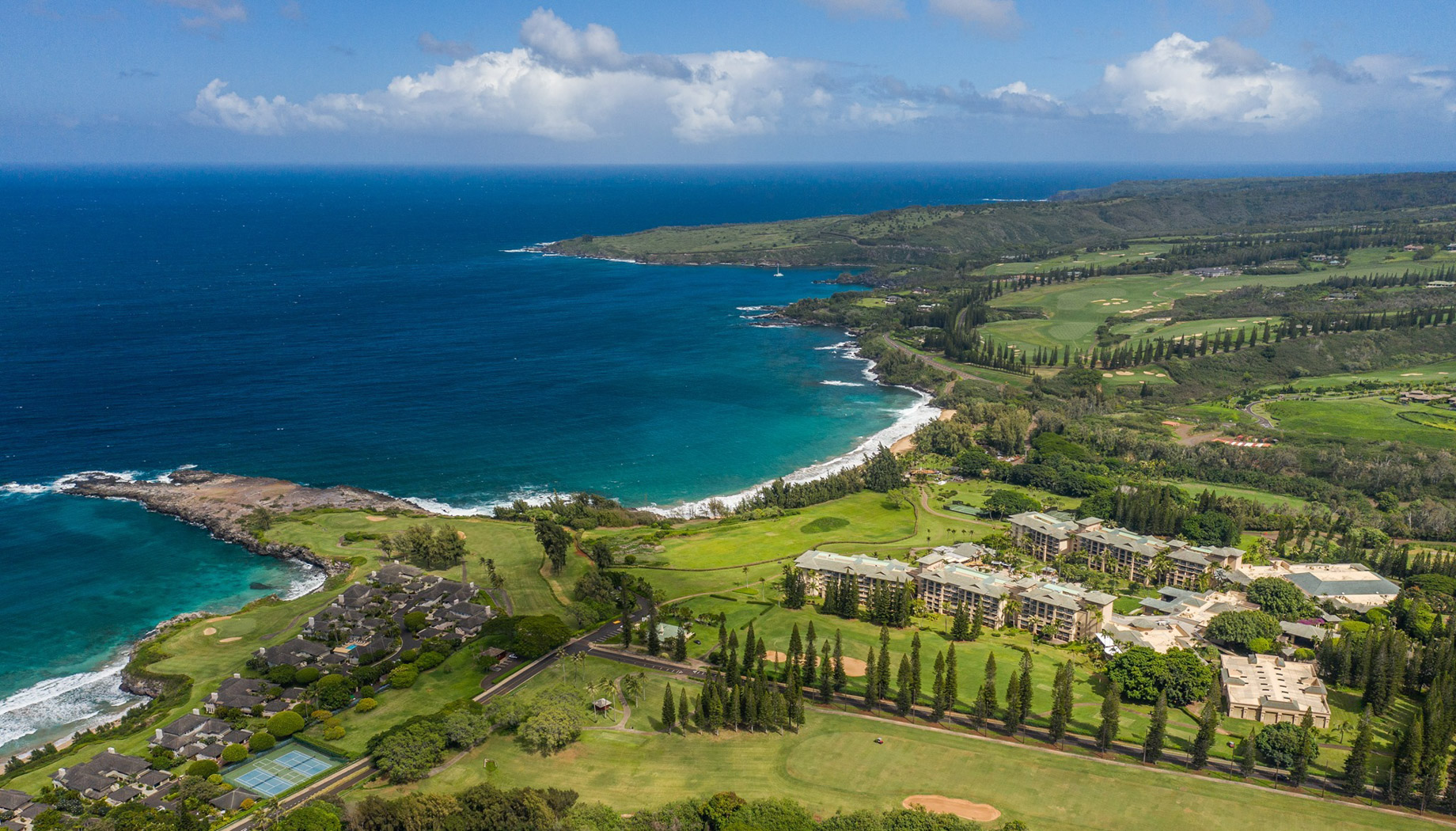 The Ritz-Carlton Maui, Kapalua Resort - Kapalua, HI, USA - Oceanfront Resort Aerial View
