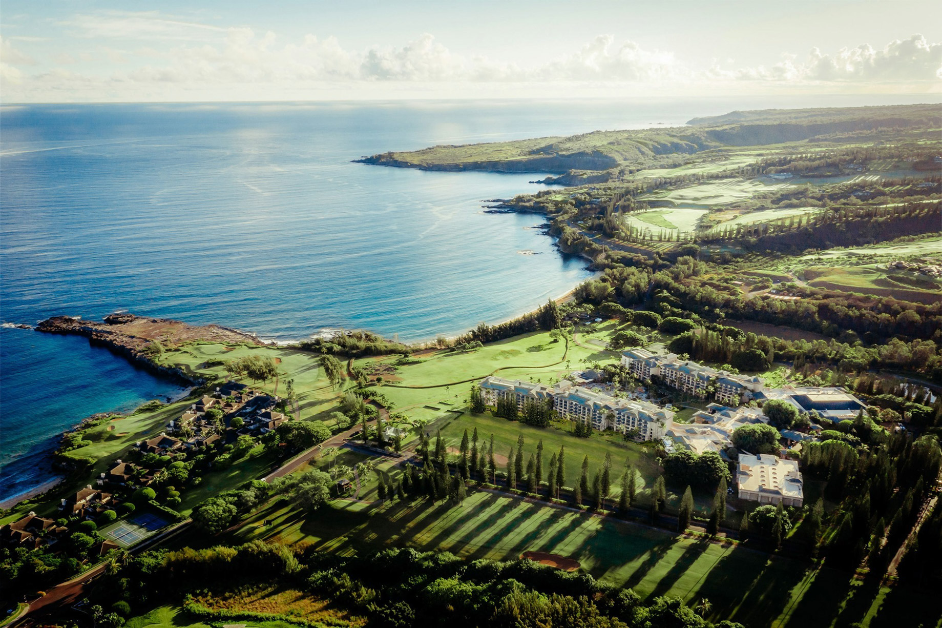 The Ritz-Carlton Maui, Kapalua Resort - Kapalua, HI, USA - Oceanfront Resort Aerial View