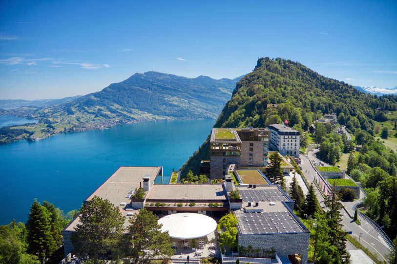 Burgenstock Hotel & Alpine Spa - Obburgen, Switzerland - Spa and Hotel Aerial View