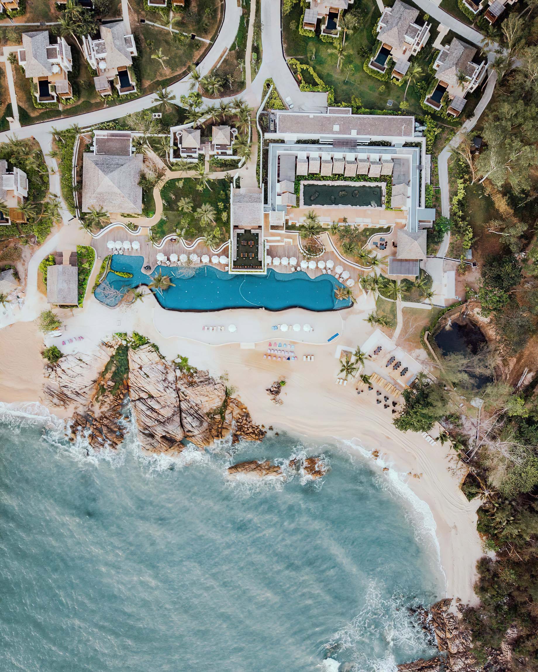 The Ritz-Carlton, Koh Samui Resort – Surat Thani, Thailand – Resort Overhead Aerial View