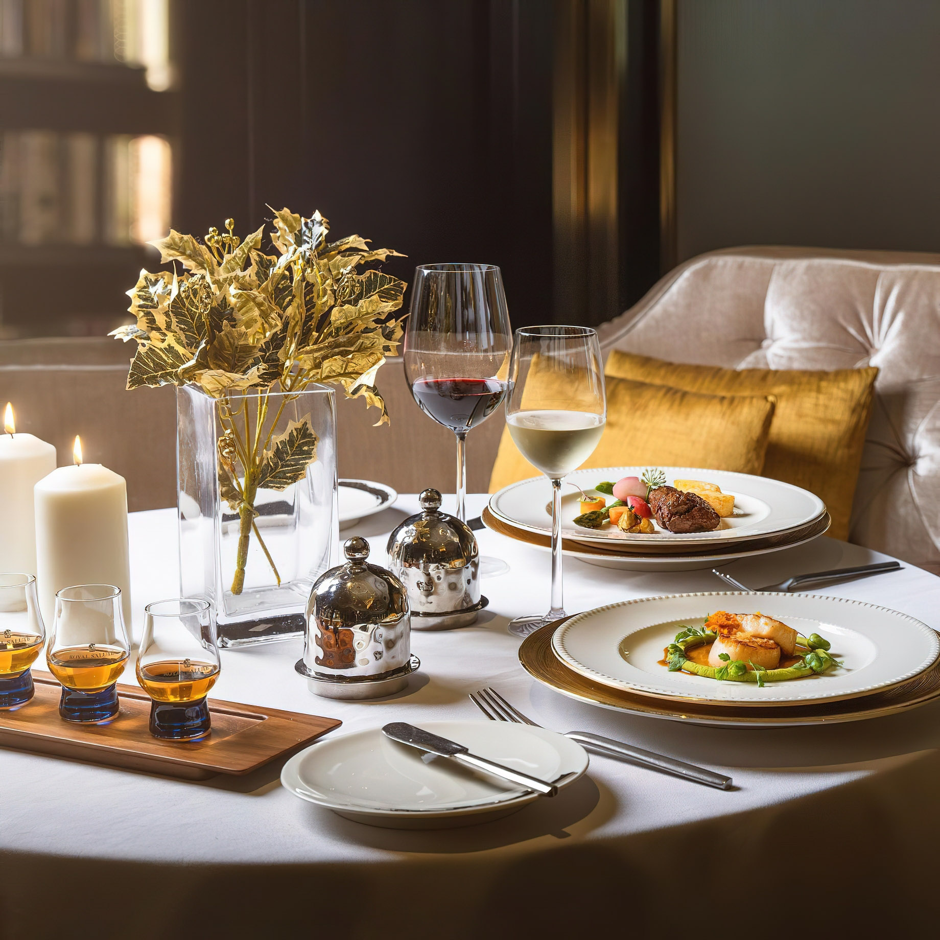 The Ritz-Carlton, Kuala Lumpur Hotel - Kuala Lumpur, Malaysia - The Library Table Setting
