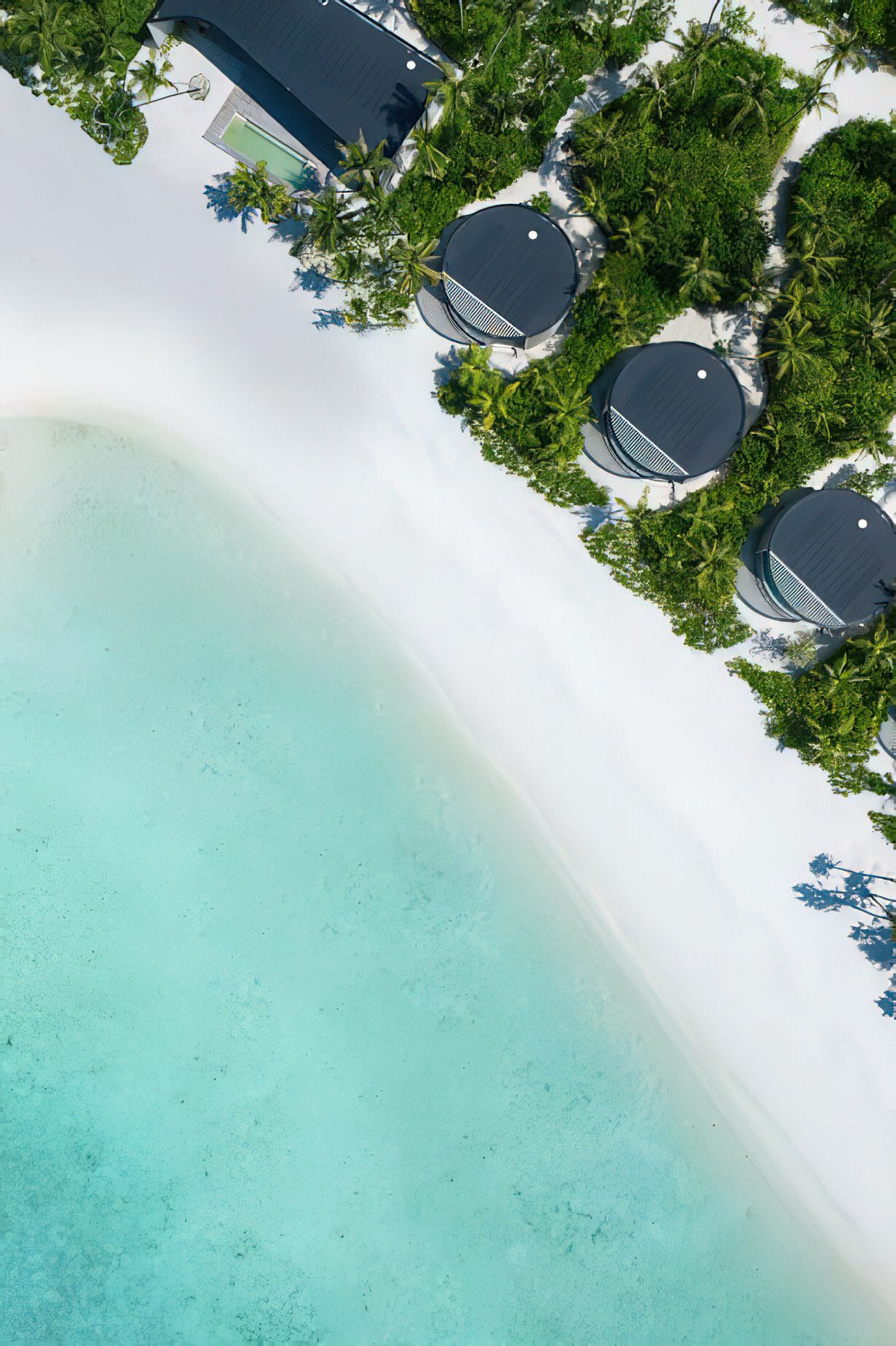 The Ritz-Carlton Maldives, Fari Islands Resort – North Male Atoll, Maldives – Beach Villas Overhead View