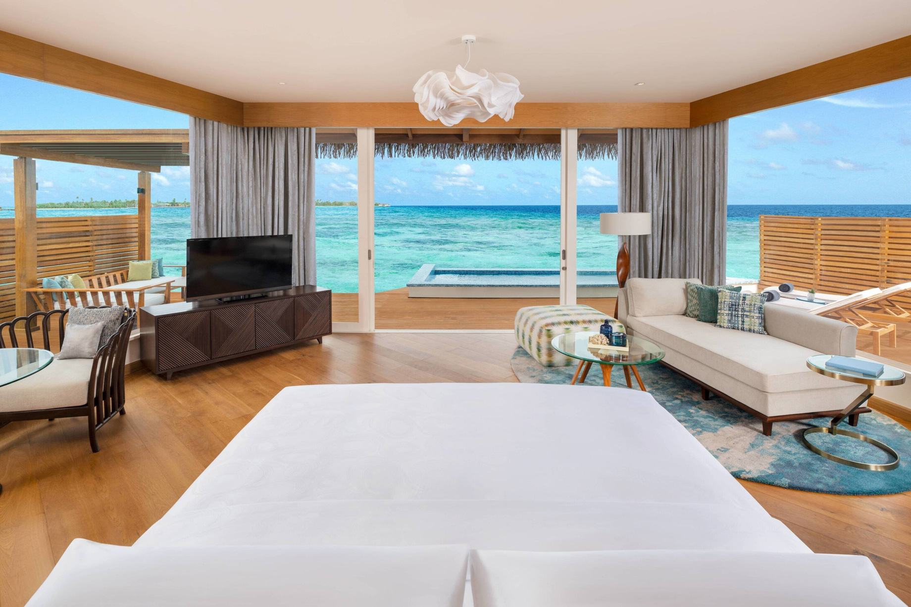 JW Marriott Maldives Resort & Spa – Shaviyani Atoll, Maldives – Duplex Overwater Pool Villa Bedroom