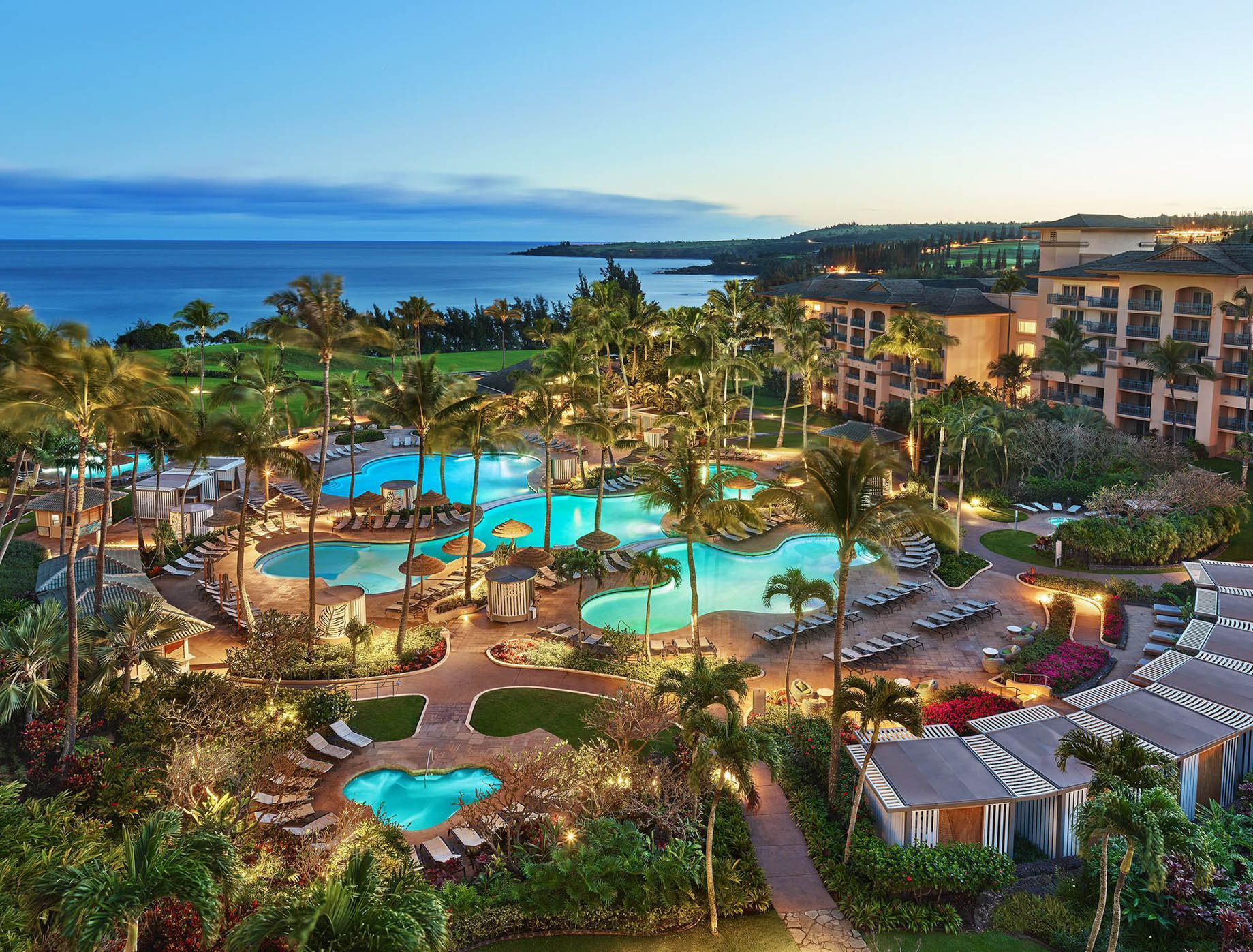The Ritz-Carlton Maui, Kapalua Resort - Kapalua, HI, USA - Resort Pool Aerial View_