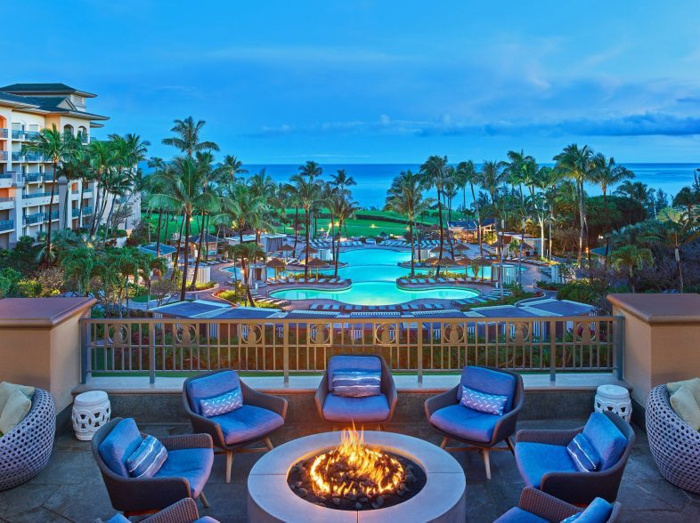 The Ritz-Carlton Maui, Kapalua Resort - Kapalua, HI, USA - Resort Pool Night Ocean View