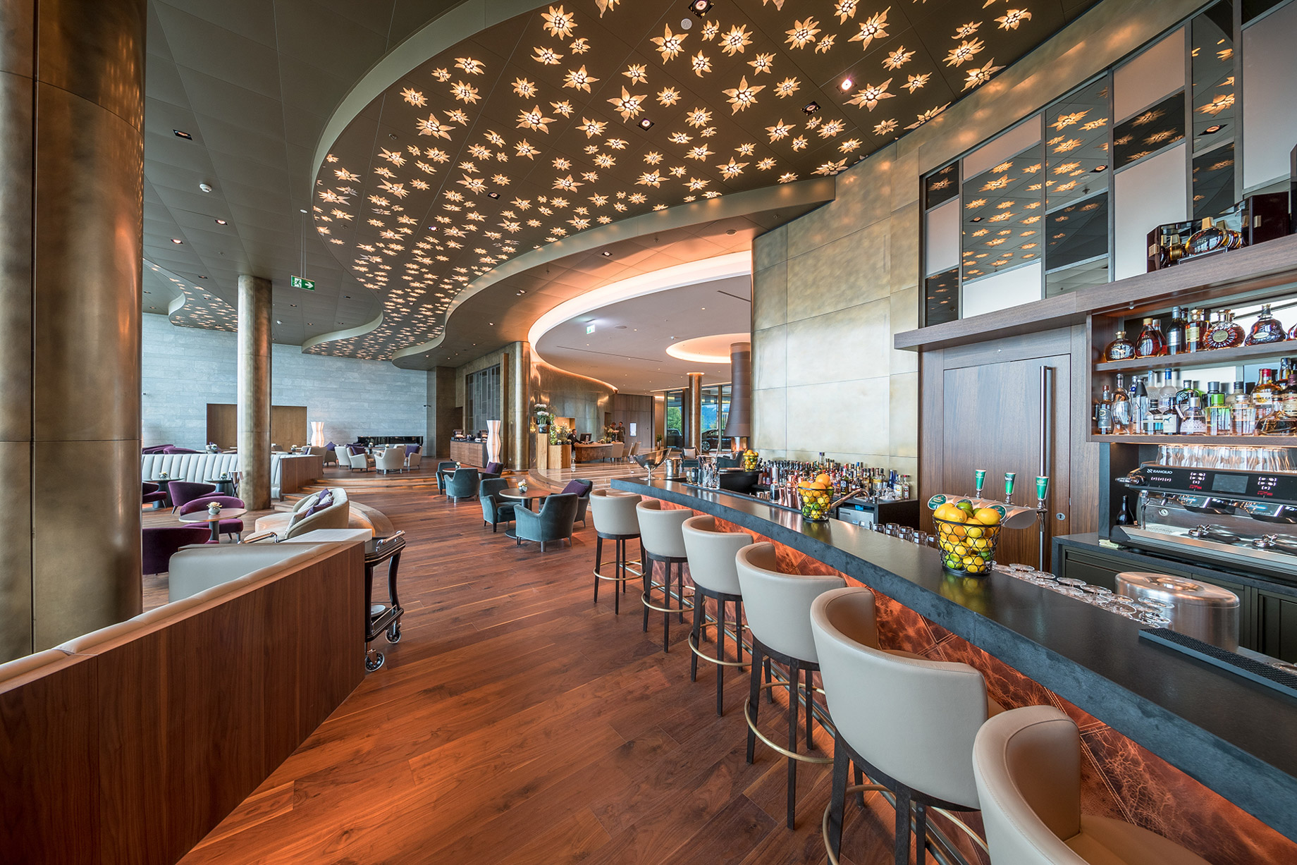 Burgenstock Hotel & Alpine Spa - Obburgen, Switzerland - Lakeview Bar & Cigar Lounge Interior