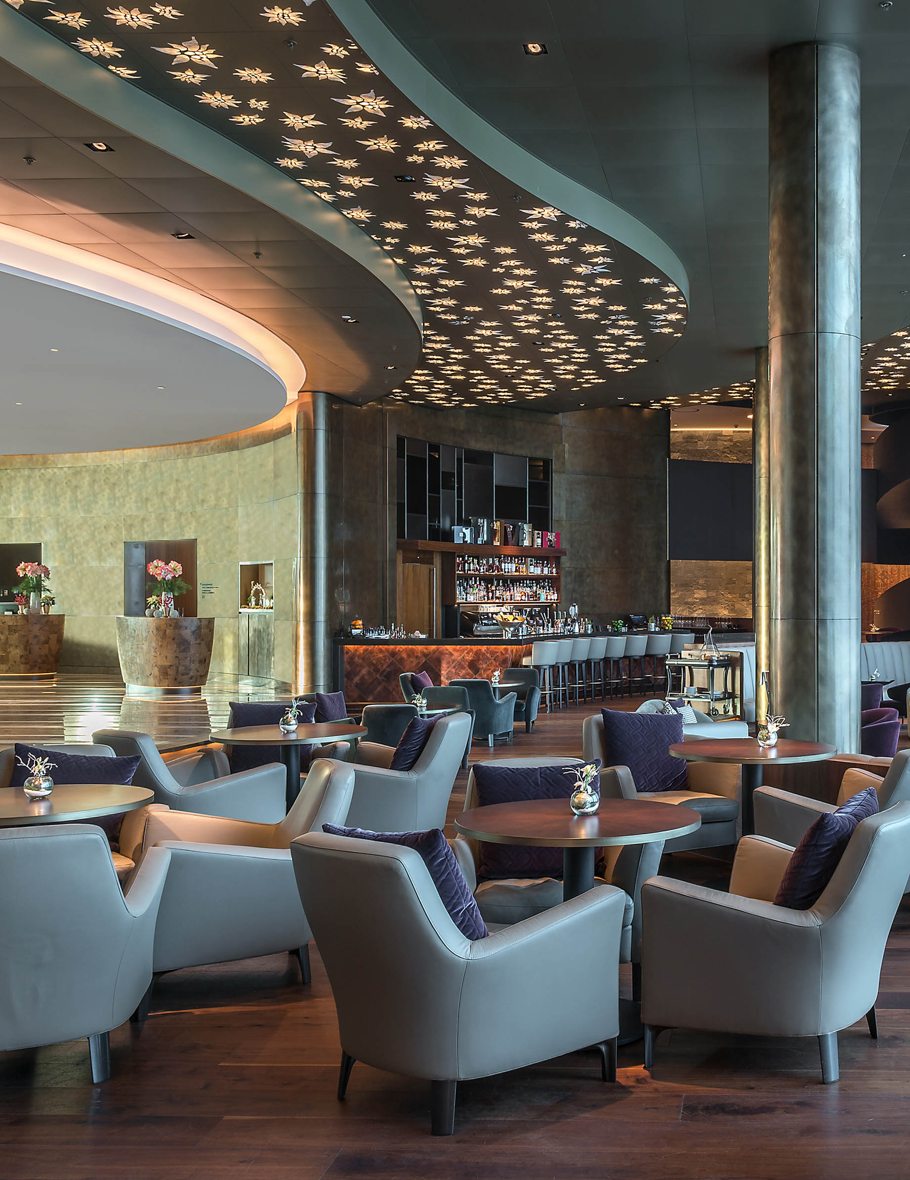 Burgenstock Hotel & Alpine Spa – Obburgen, Switzerland – Lakeview Bar & Cigar Lounge Interior Seating