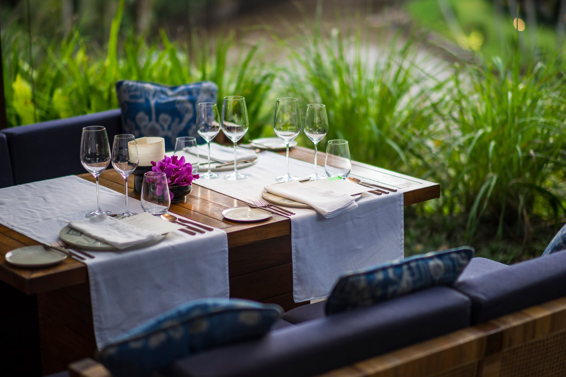 The Ritz-Carlton, Mandapa Reserve Resort – Ubud, Bali, Indonesia – Sawah Terrace Dining Overlooking the Ayung River