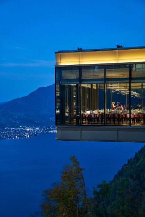 Burgenstock Hotel & Alpine Spa - Obburgen, Switzerland - Spices Kitchen & Terrace Restaurant Terrace Exterior Night View