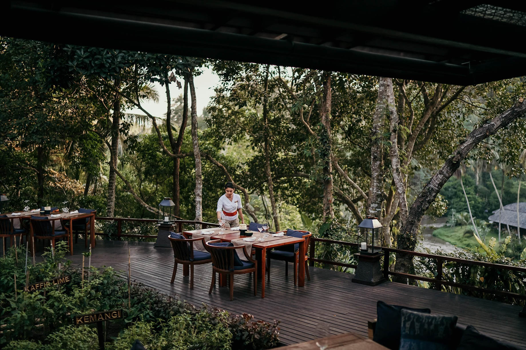 The Ritz-Carlton, Mandapa Reserve Resort – Ubud, Bali, Indonesia – Sawah Terrace Restaurant Table Setting