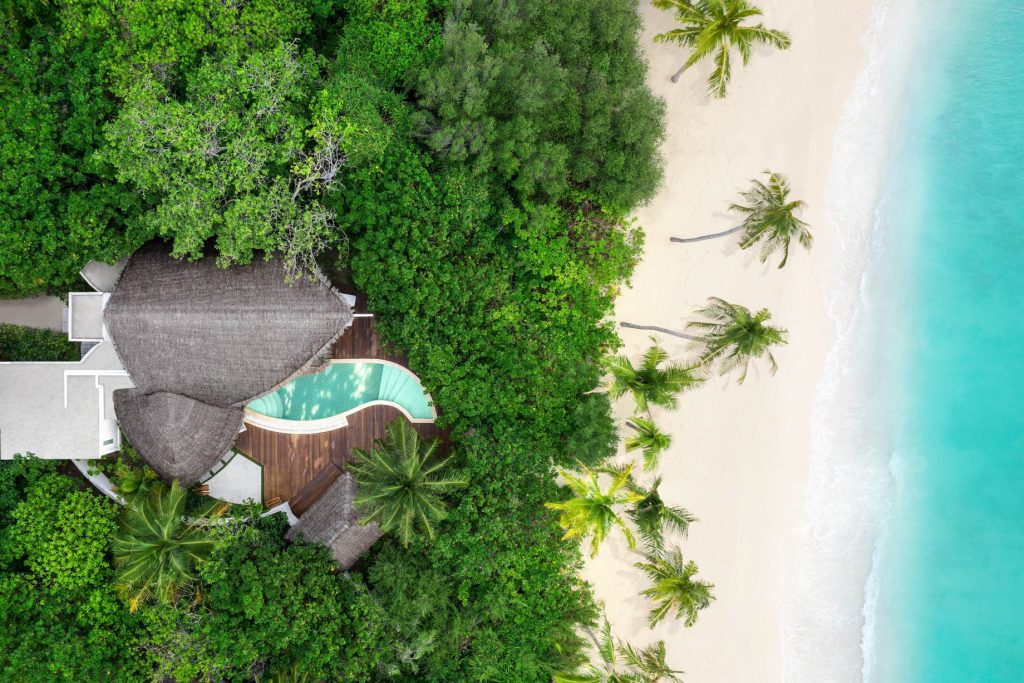 JW Marriott Maldives Resort & Spa - Shaviyani Atoll, Maldives - Duplex Beach Pool Villa Bird's Eye View