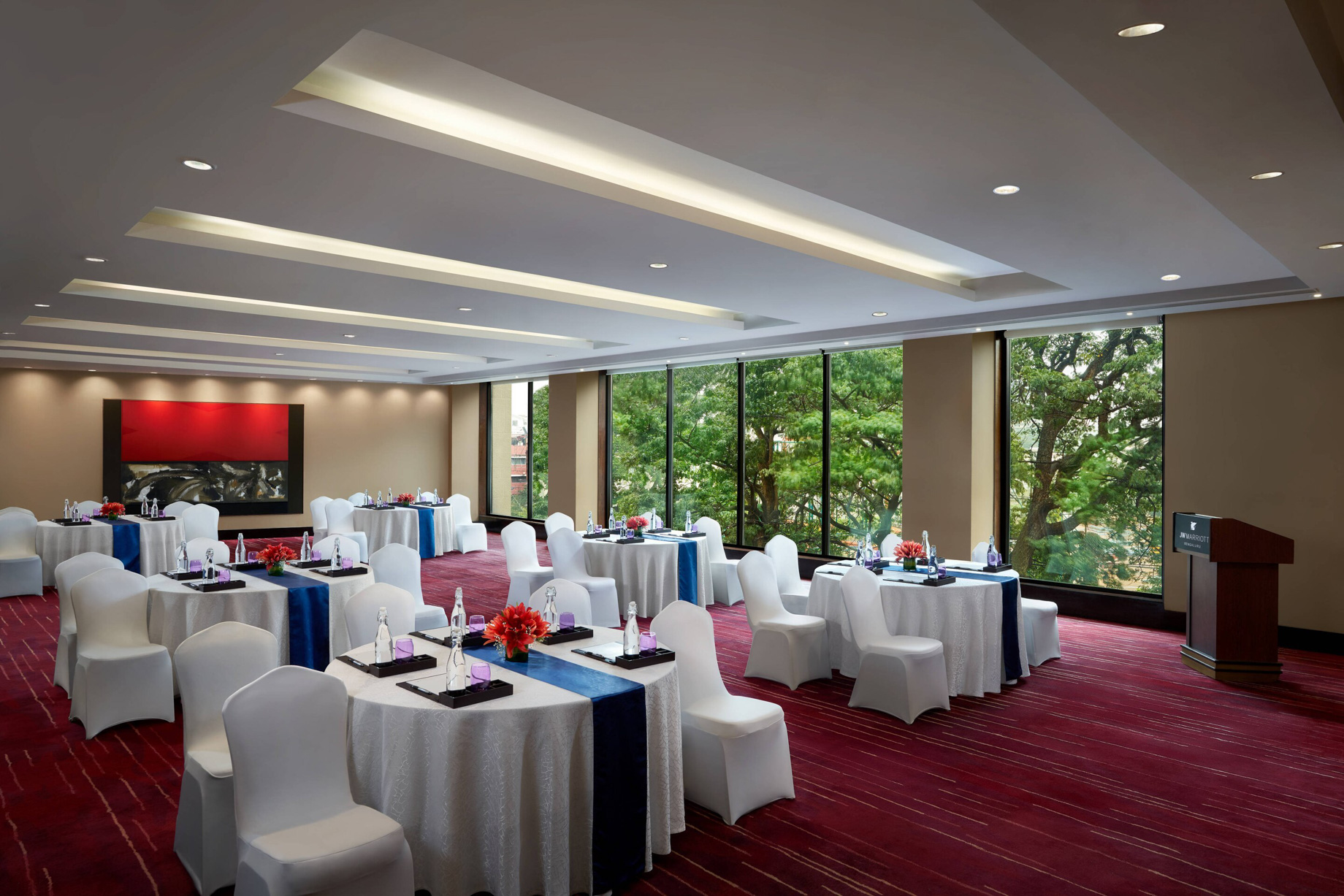 JW Marriott Hotel Bengaluru – Bengaluru, India – Topaz Room Banquet Setup