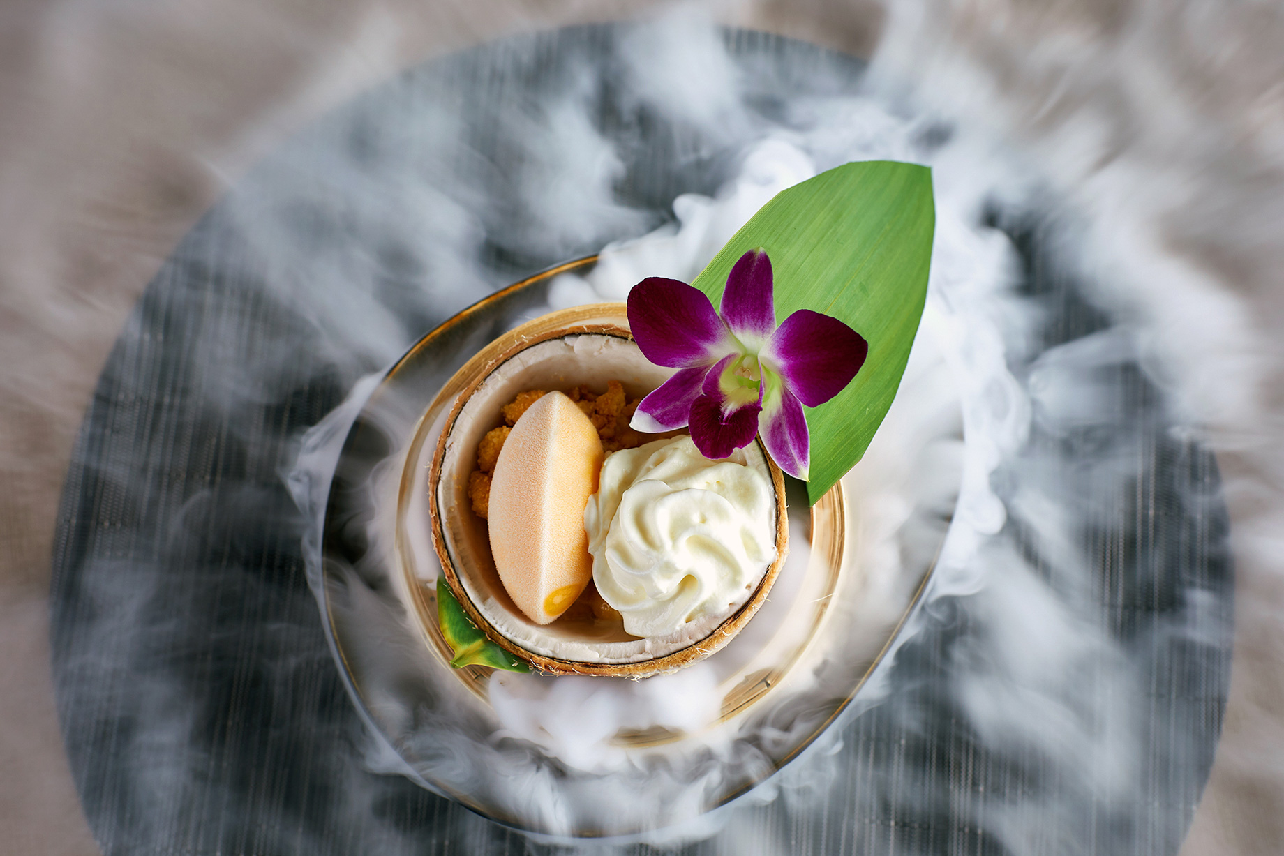 Burgenstock Hotel & Alpine Spa – Obburgen, Switzerland – Spices Kitchen & Terrace Restaurant Tropical Coconut Dessert