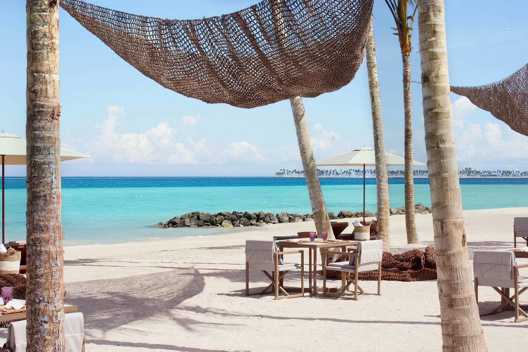 The Ritz-Carlton Maldives, Fari Islands Resort – North Male Atoll, Maldives – Beach Shack Outdoor Tables