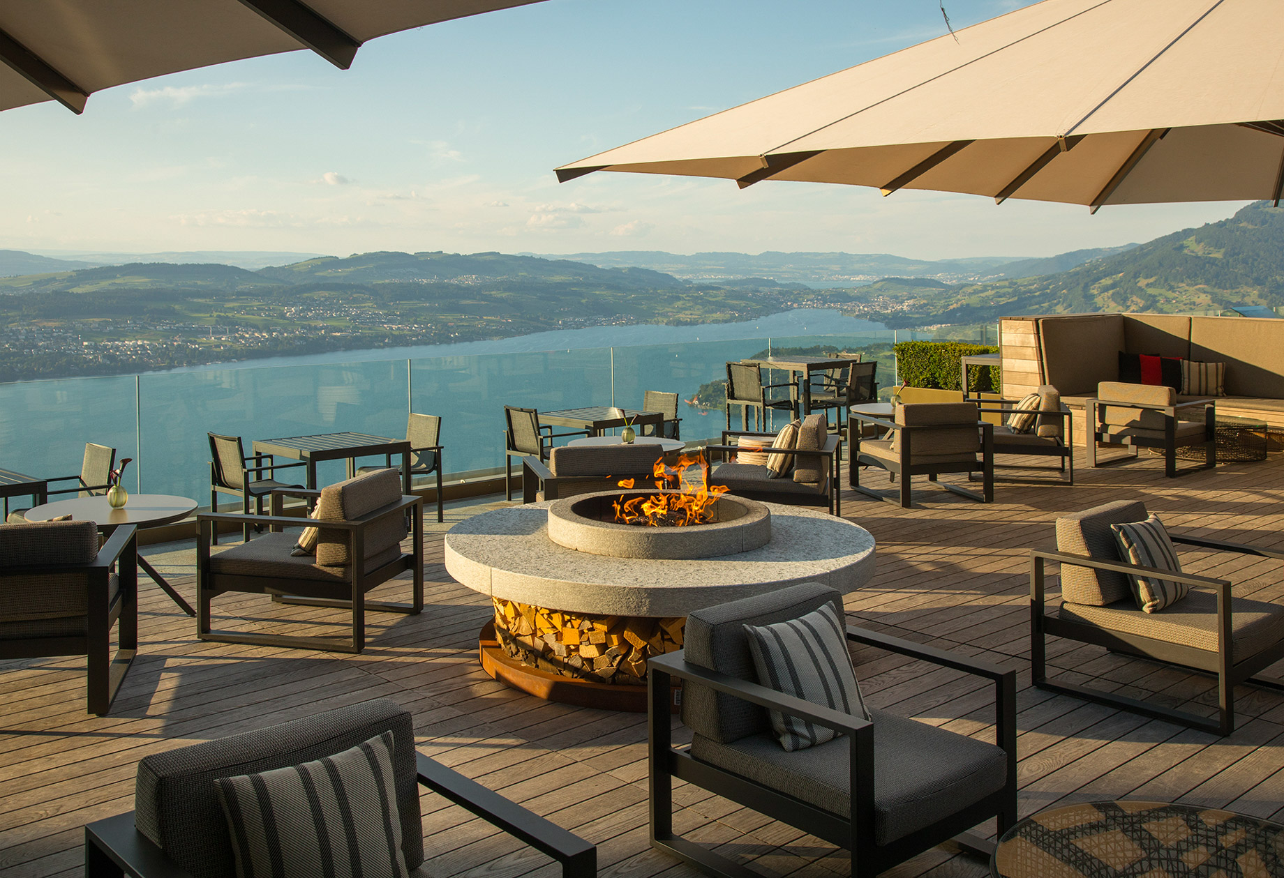 Burgenstock Hotel & Alpine Spa – Obburgen, Switzerland – Spices Kitchen & Terrace Restaurant Terrace View